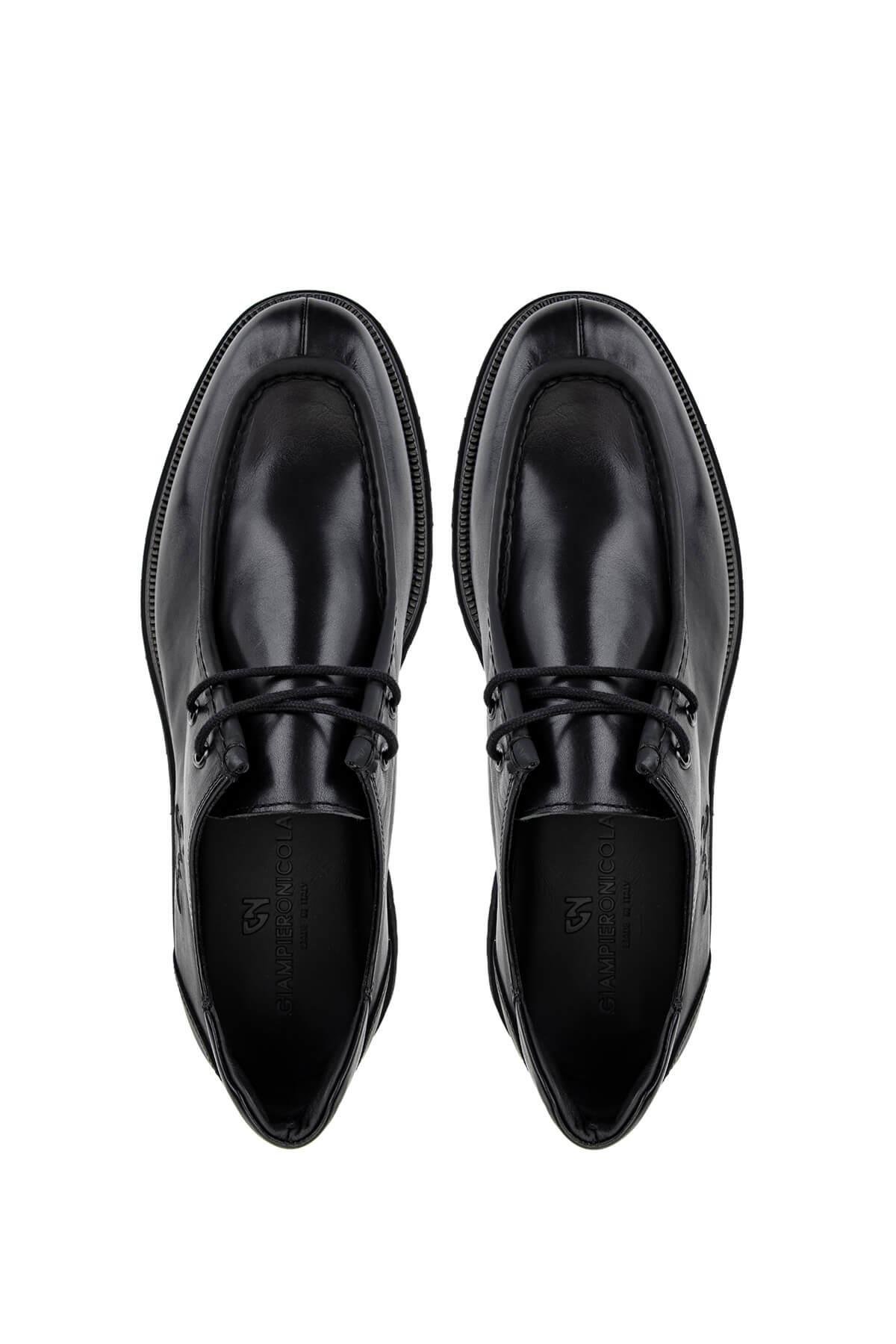 Giampiero Nicola Erkek Hakiki Deri Siyah Casual Ayakkabı