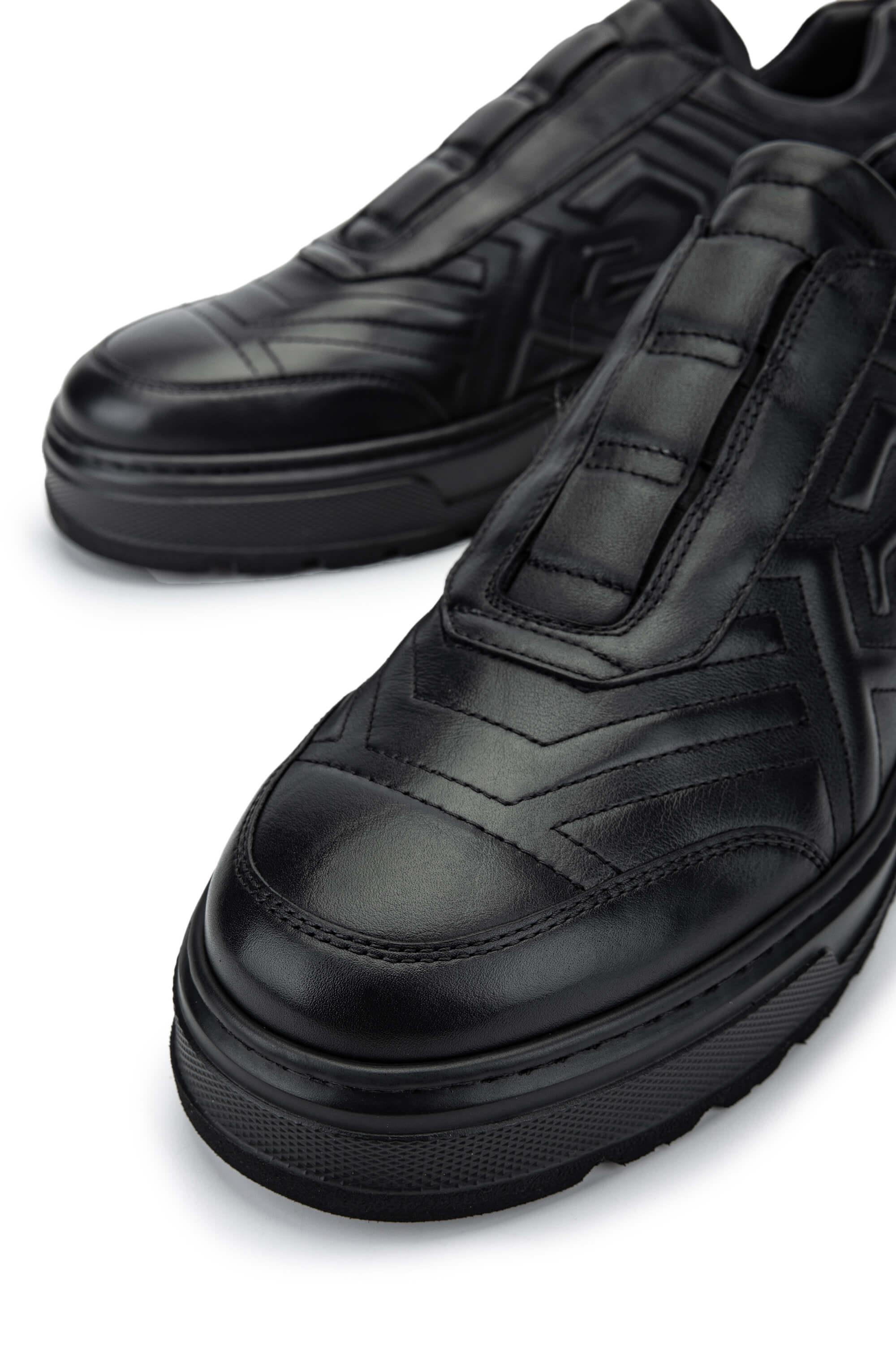 Giampiero Nicola Erkek Hakiki Deri Siyah Casual Ayakkabı