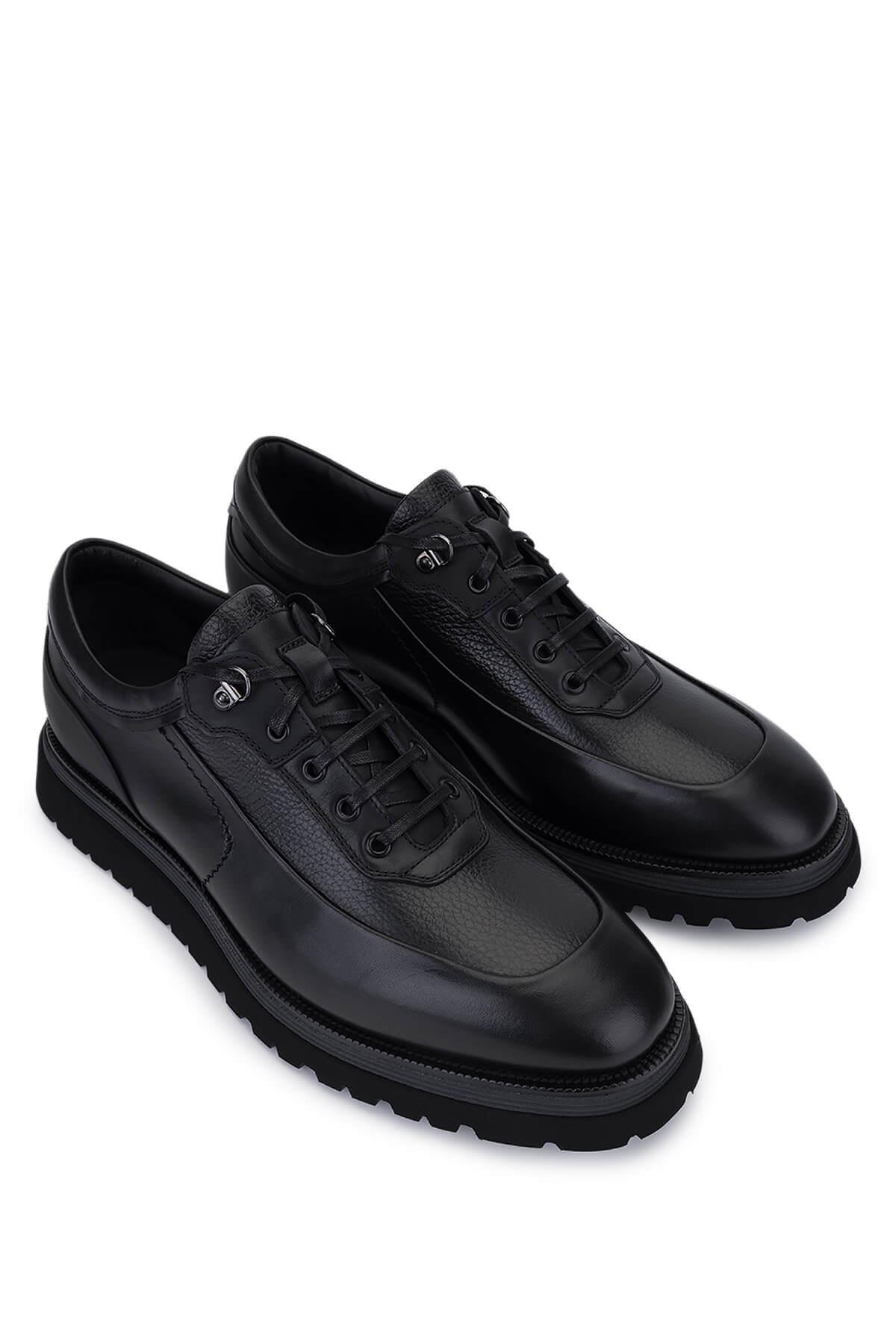 Giampiero Nicola Erkek Hakiki Deri Siyah Casual Ayakkabı
