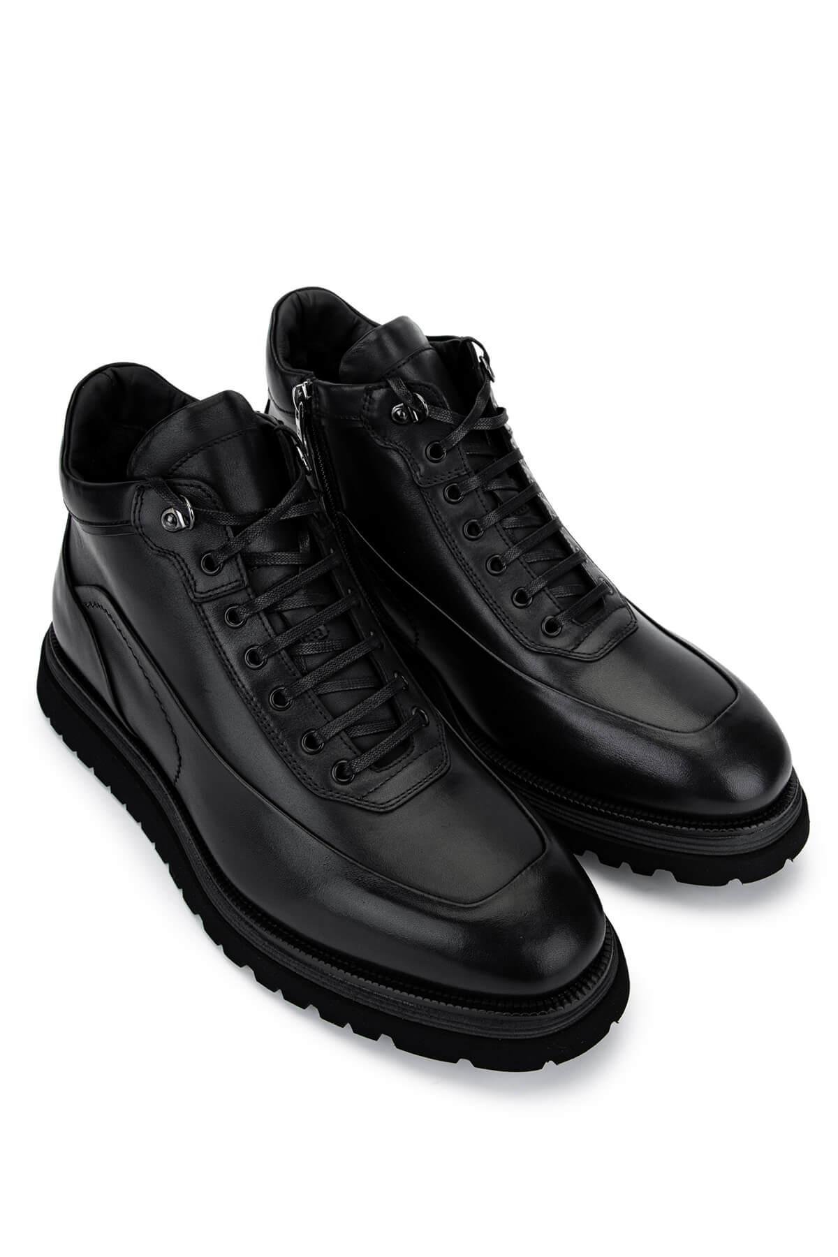 Giampiero Nicola Erkek Hakiki Deri Siyah Bot