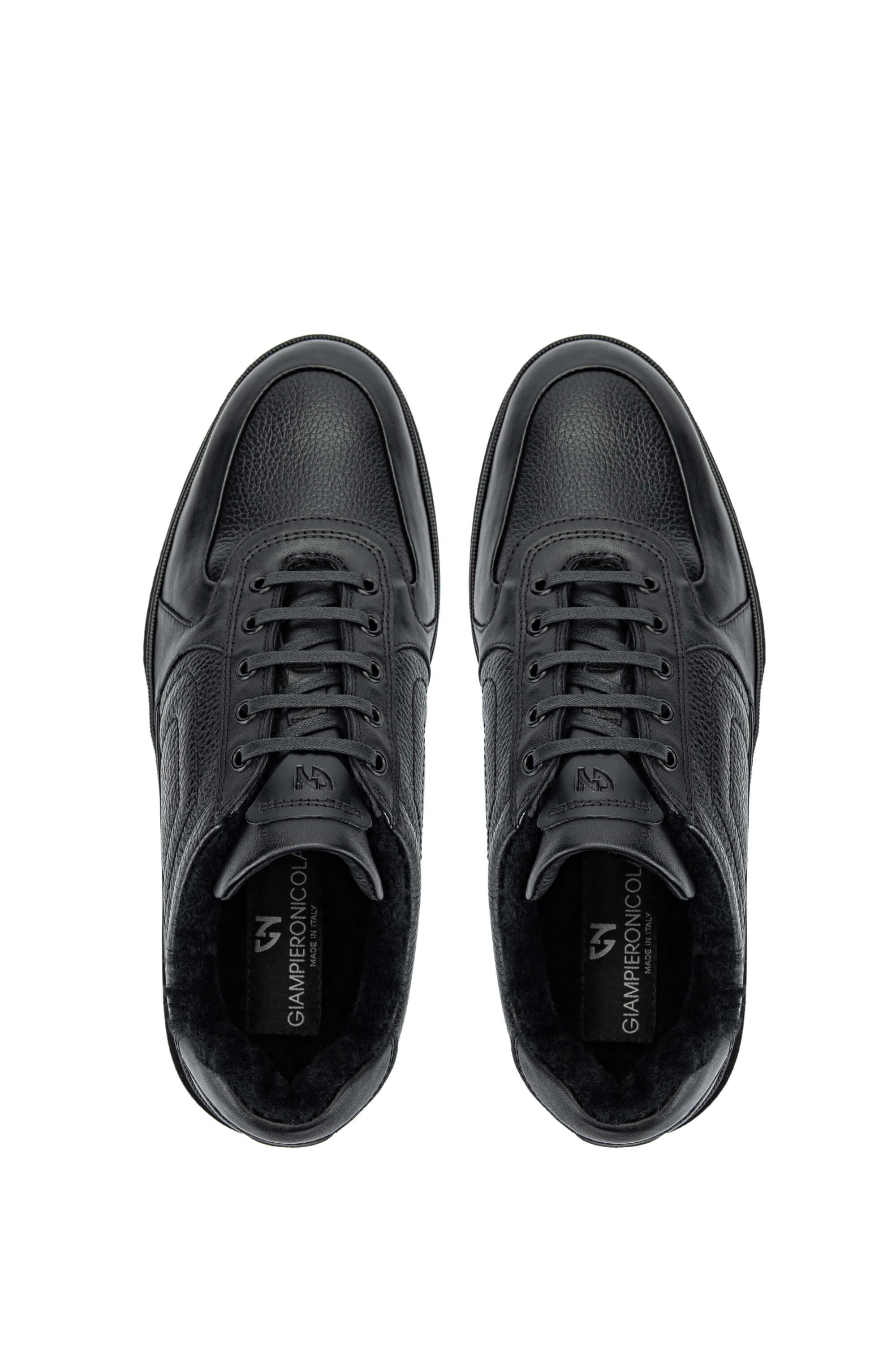 Giampiero Nicola Erkek Hakiki Deri Siyah Casual Ayakkabı