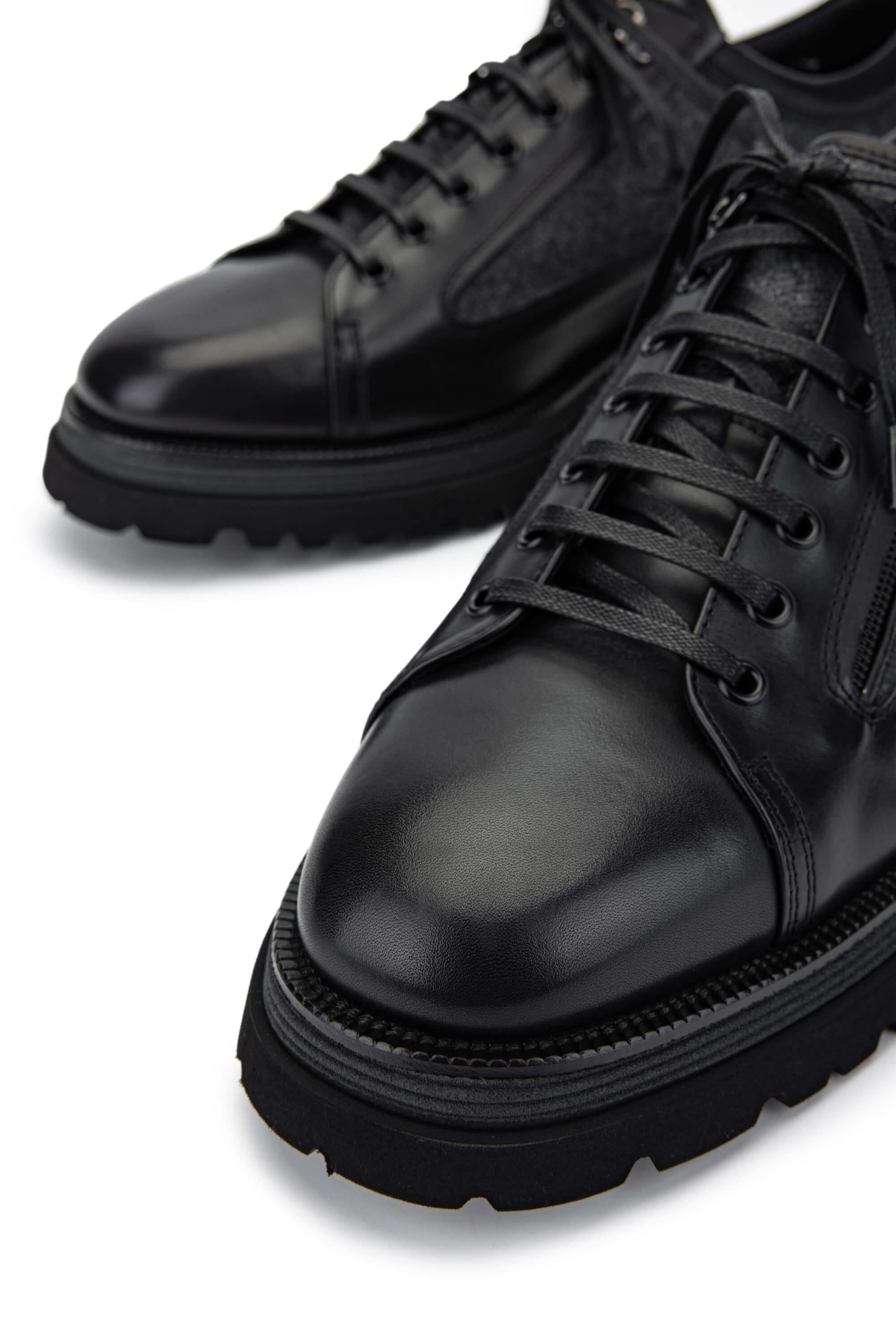 Giampiero Nicola Erkek Hakiki Deri Siyah Casual Ayakkabı