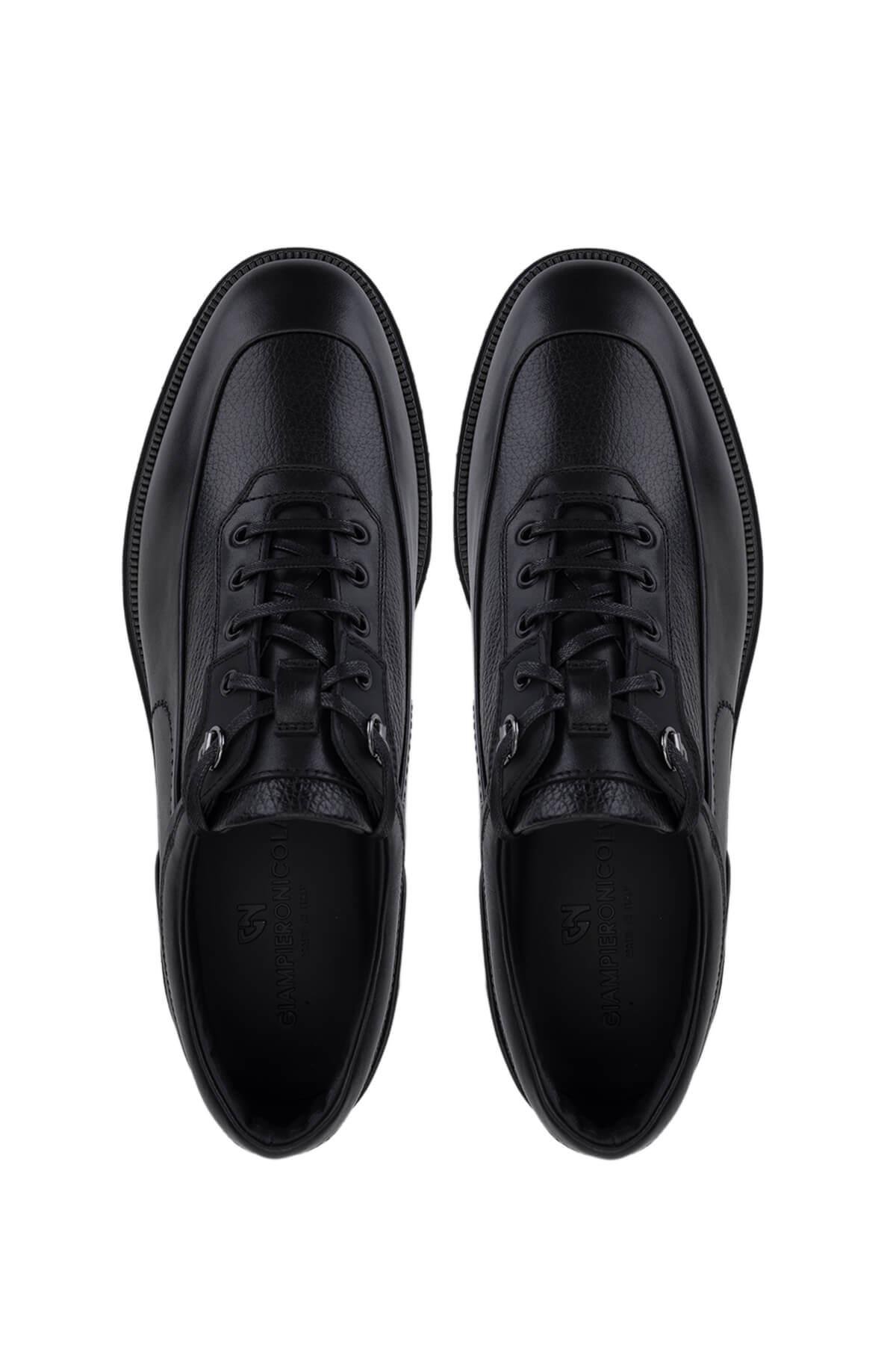 Giampiero Nicola Erkek Hakiki Deri Siyah Casual Ayakkabı