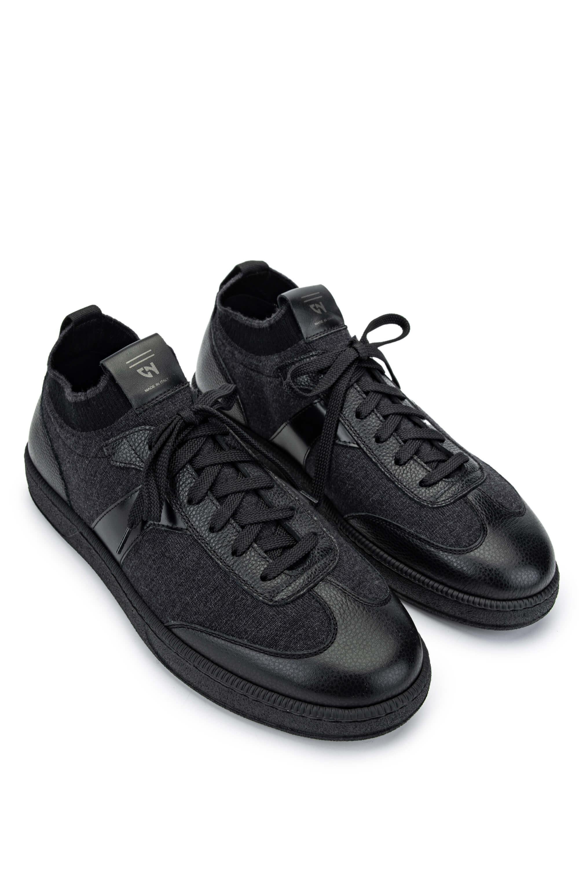 Giampiero Nicola Erkek Hakiki Deri Siyah Casual Ayakkabı