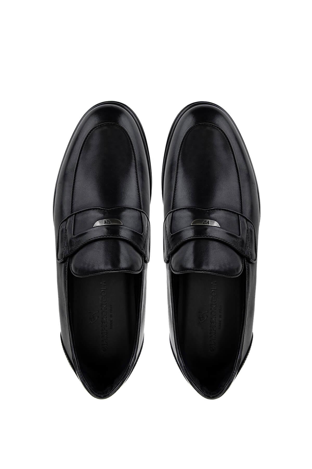 Giampiero Nicola Erkek Hakiki Deri Siyah Casual Ayakkabı