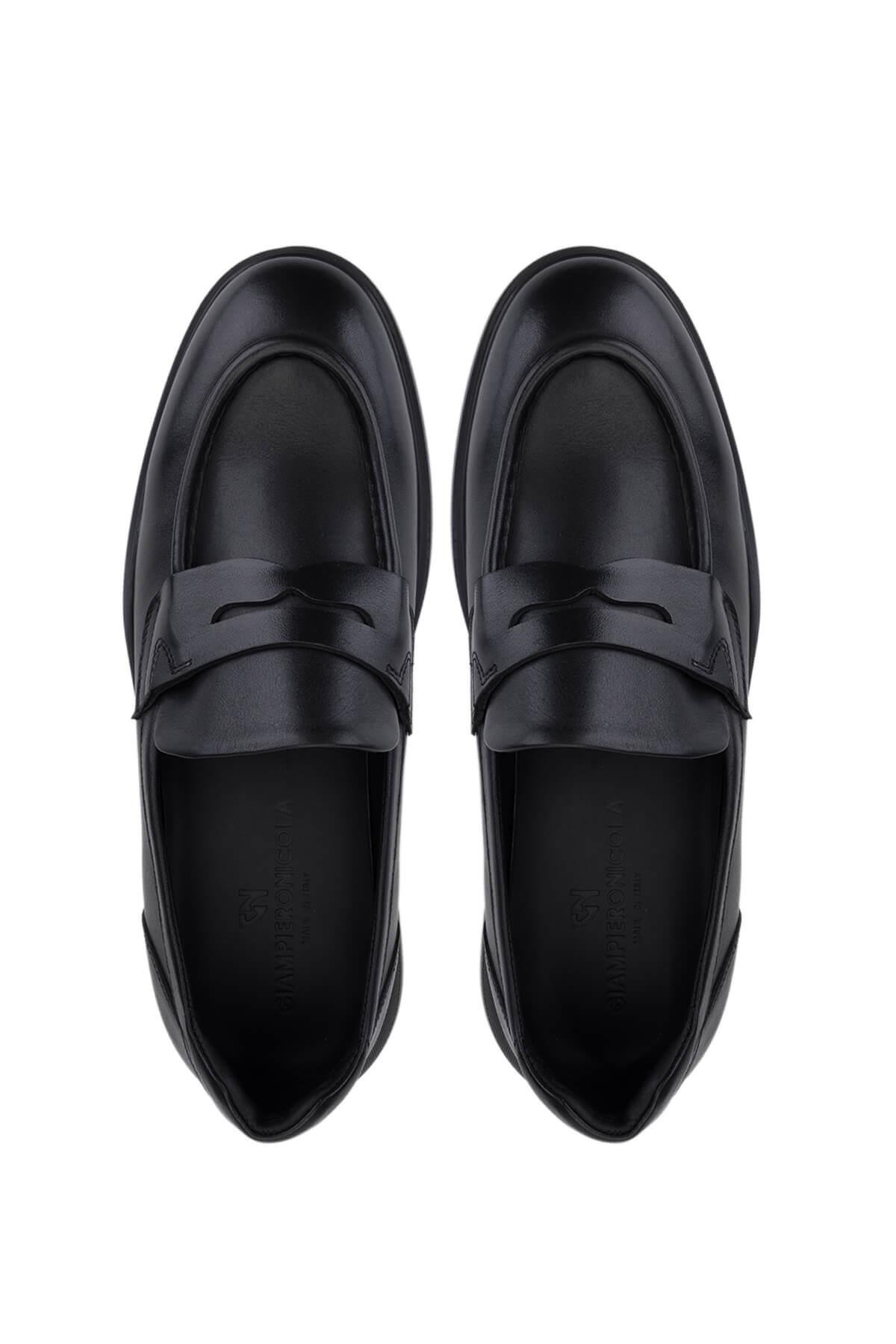 Giampiero Nicola Erkek Hakiki Deri Siyah Casual Ayakkabı