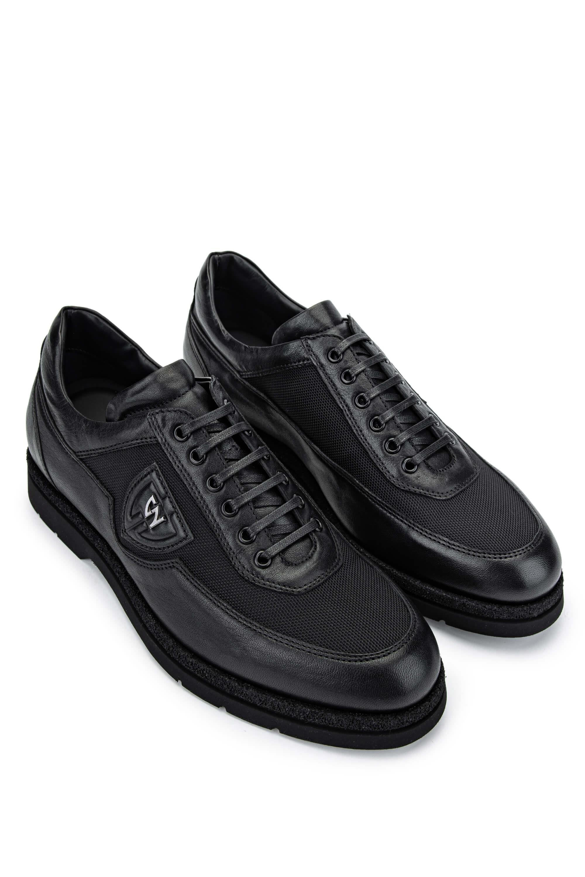 Giampiero Nicola Erkek Hakiki Deri Siyah Casual Ayakkabı