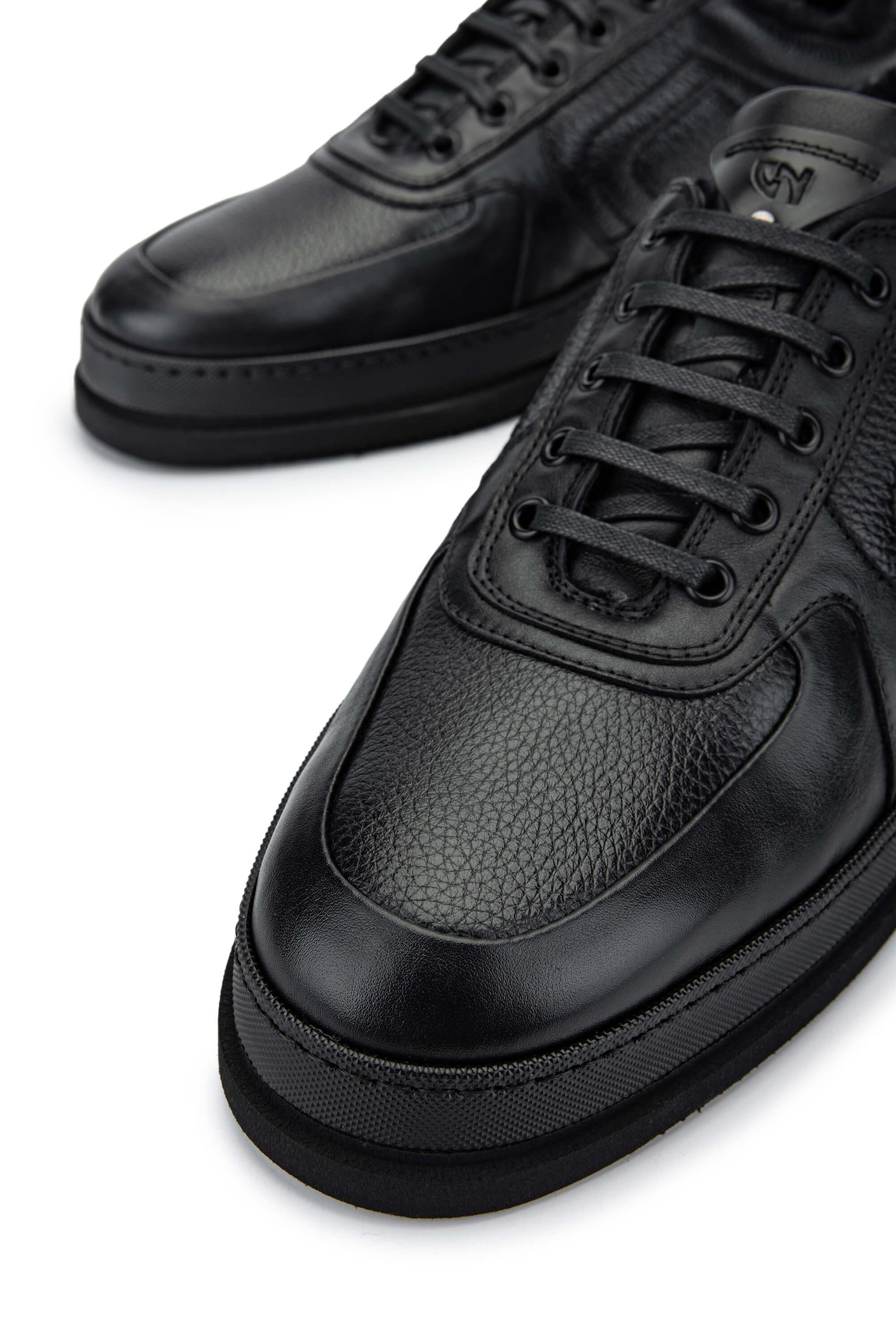 Giampiero Nicola Erkek Hakiki Deri Siyah Casual Ayakkabı