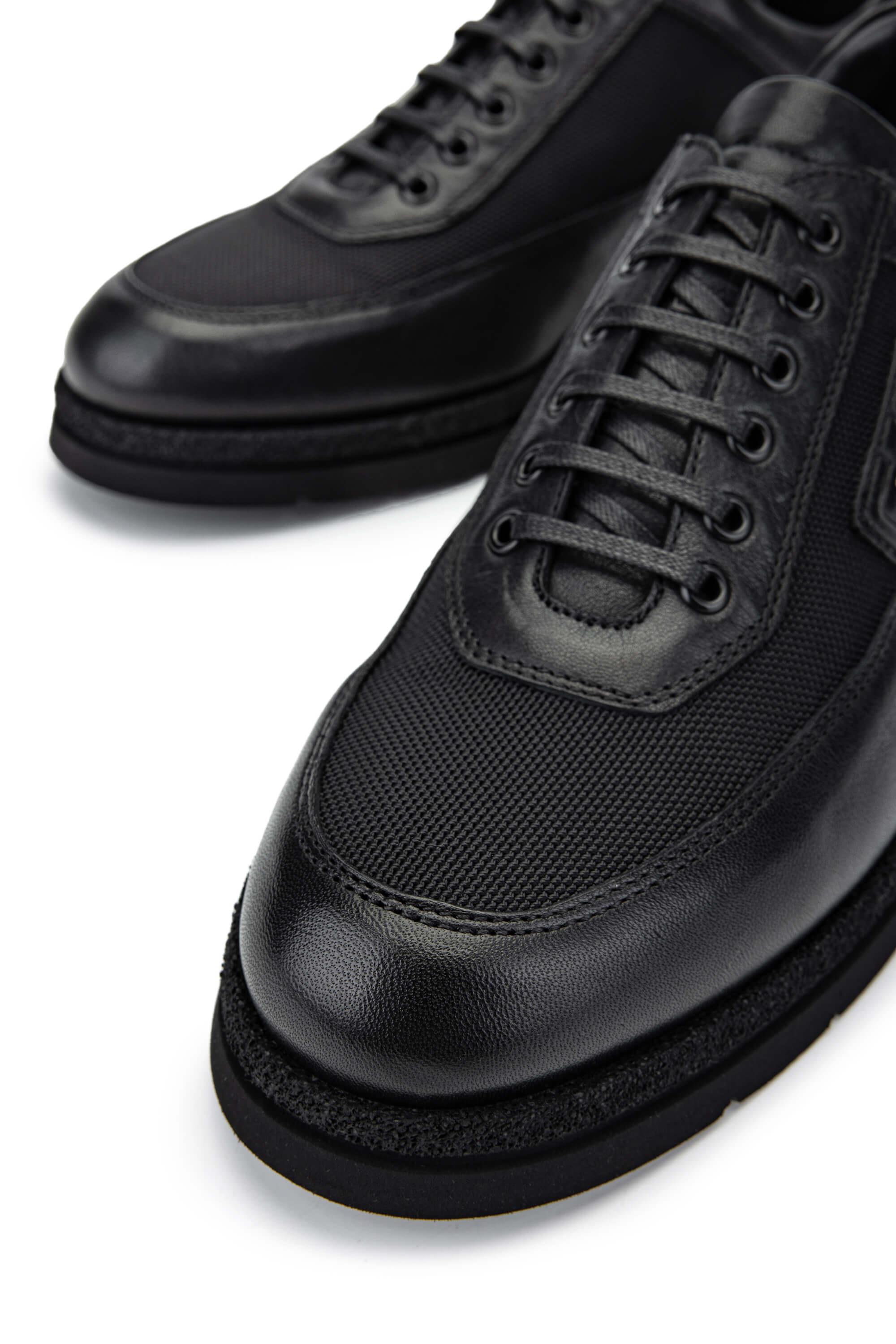 Giampiero Nicola Erkek Hakiki Deri Siyah Casual Ayakkabı