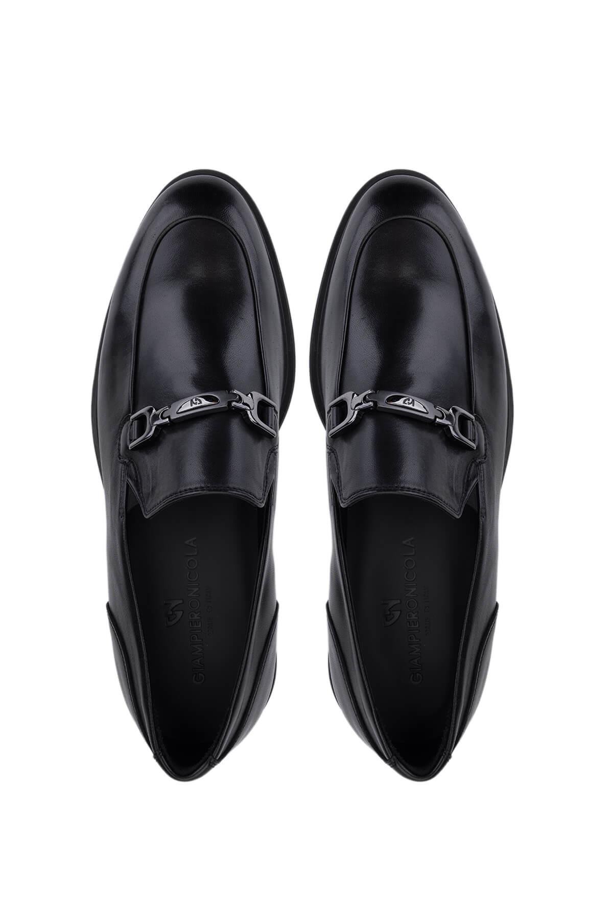 Giampiero Nicola Erkek Hakiki Deri Siyah Casual Ayakkabı