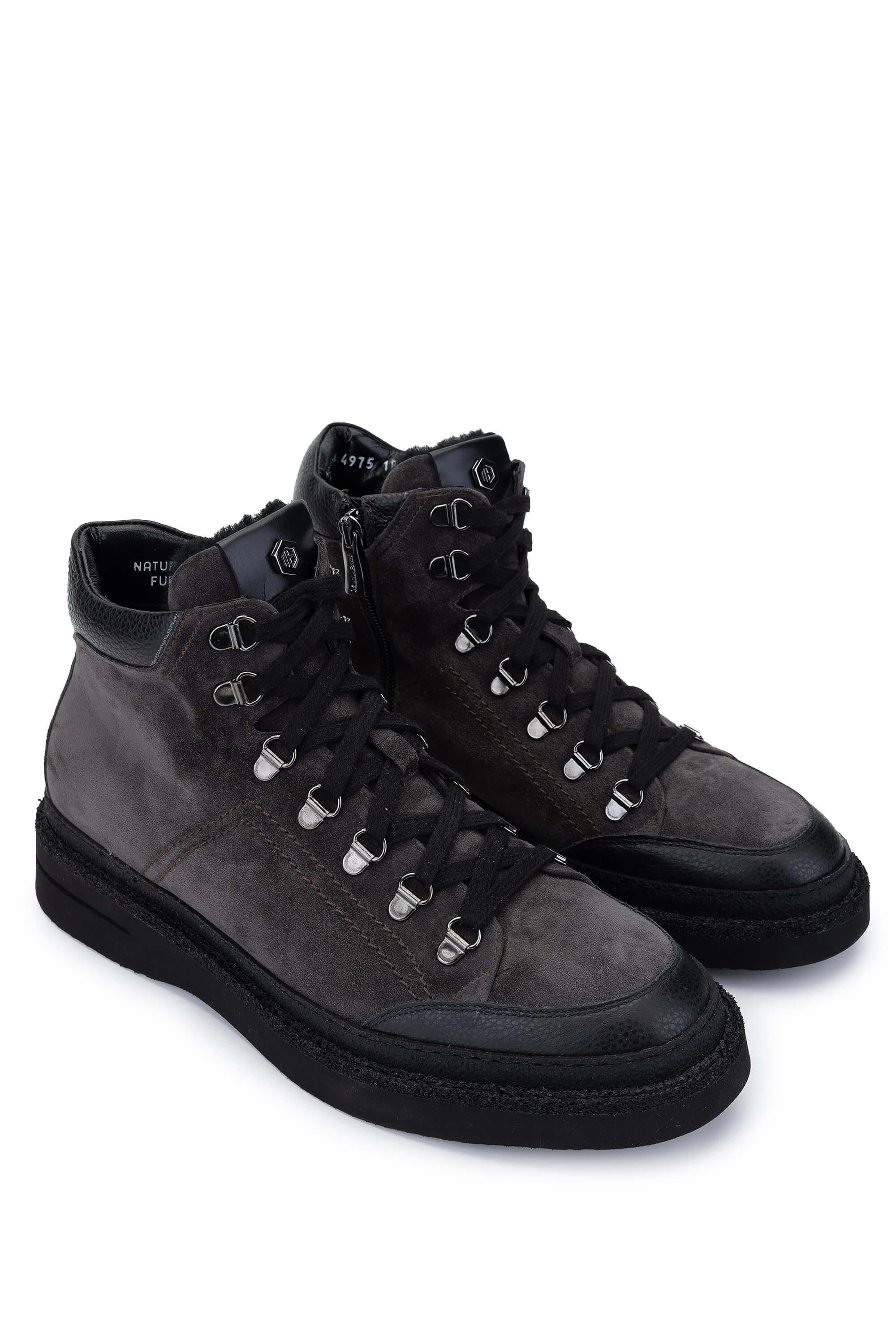 Mario Bruni Erkek Hakiki Deri Gri Casual Bot