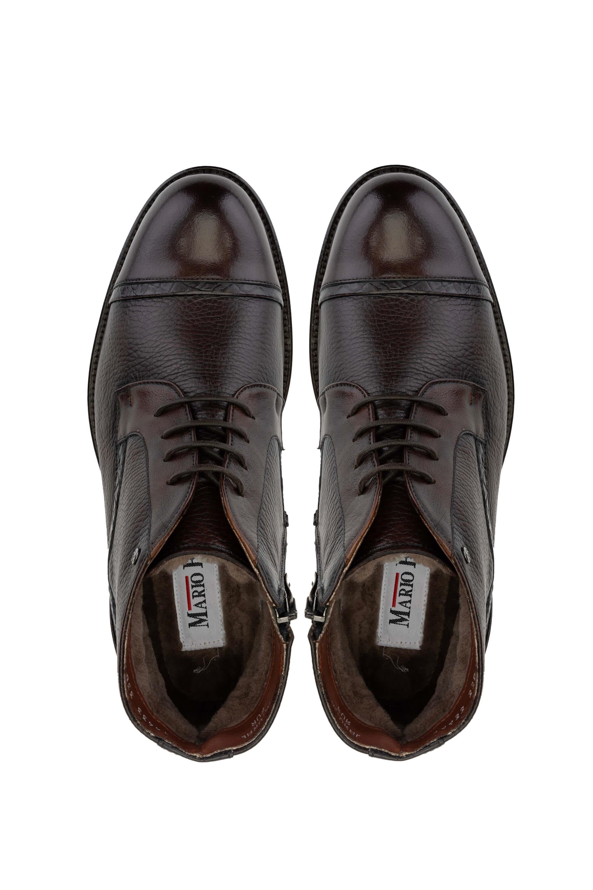 Mario Bruni Erkek Hakiki Deri Koyu Kahve Casual Bot