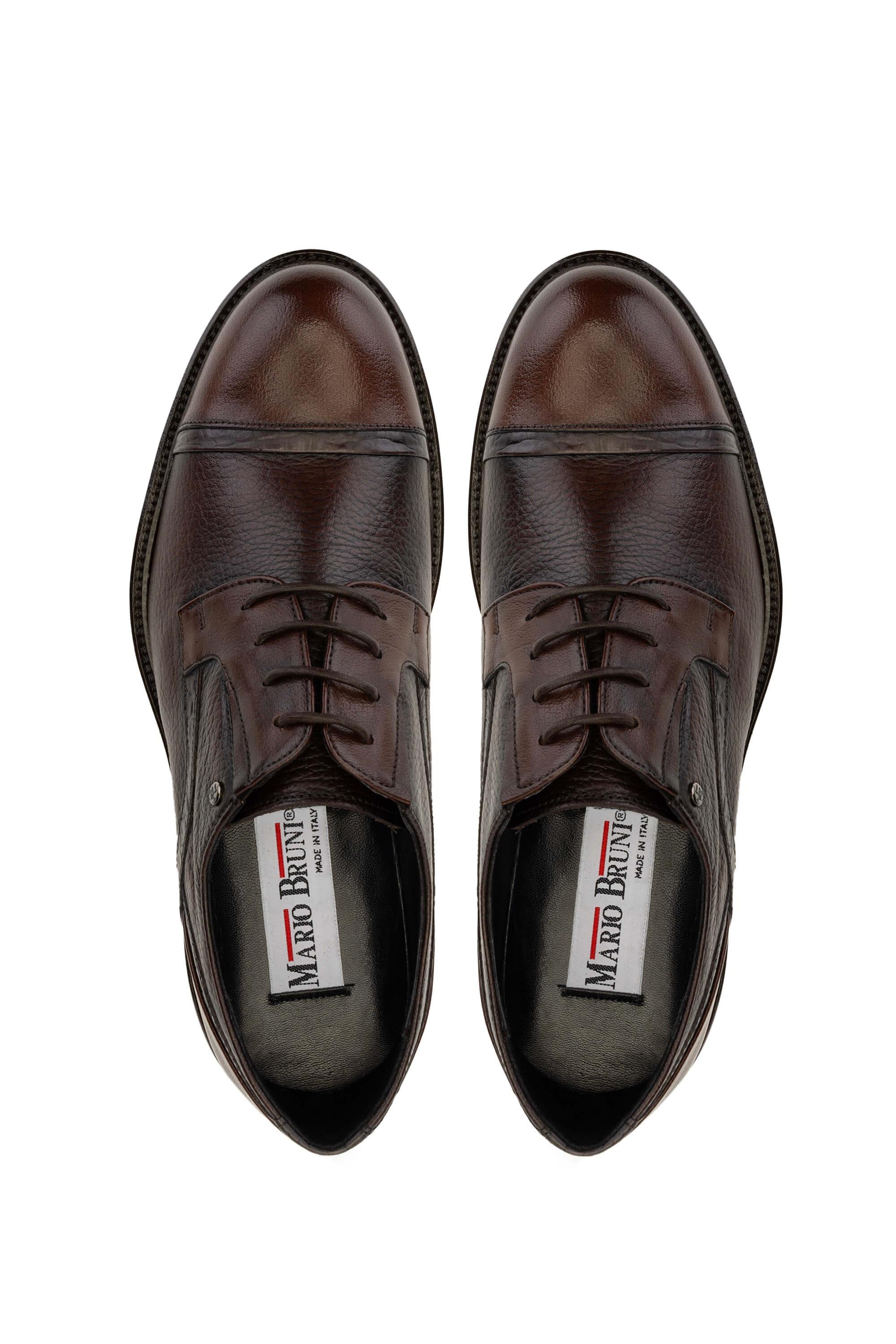 Mario Bruni Erkek Hakiki Deri Koyu Kahve Klasik Ayakkabı