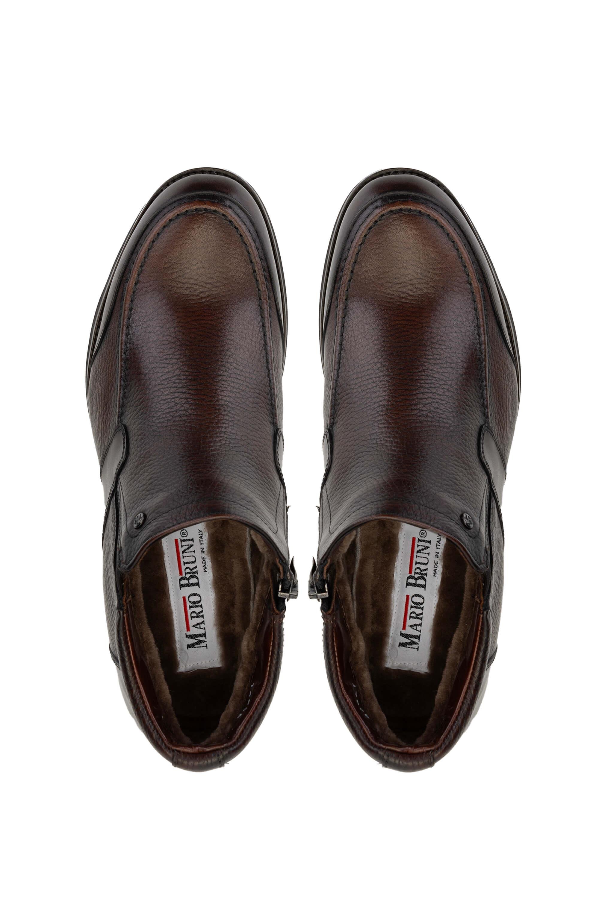 Mario Bruni Erkek Hakiki Deri Koyu Kahve Casual Bot