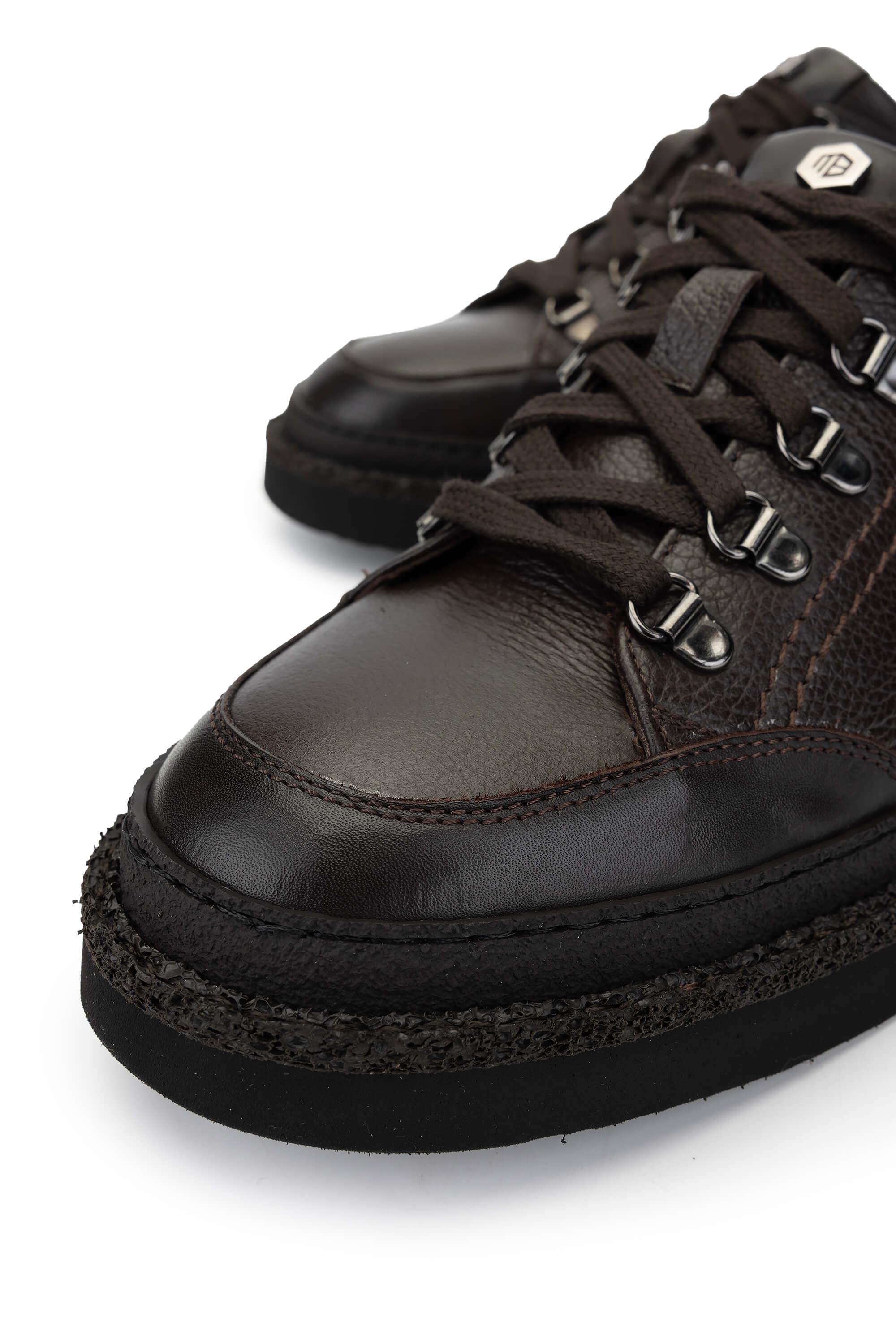 Mario Bruni Erkek Hakiki Deri Koyu Kahve Casual Ayakkabı