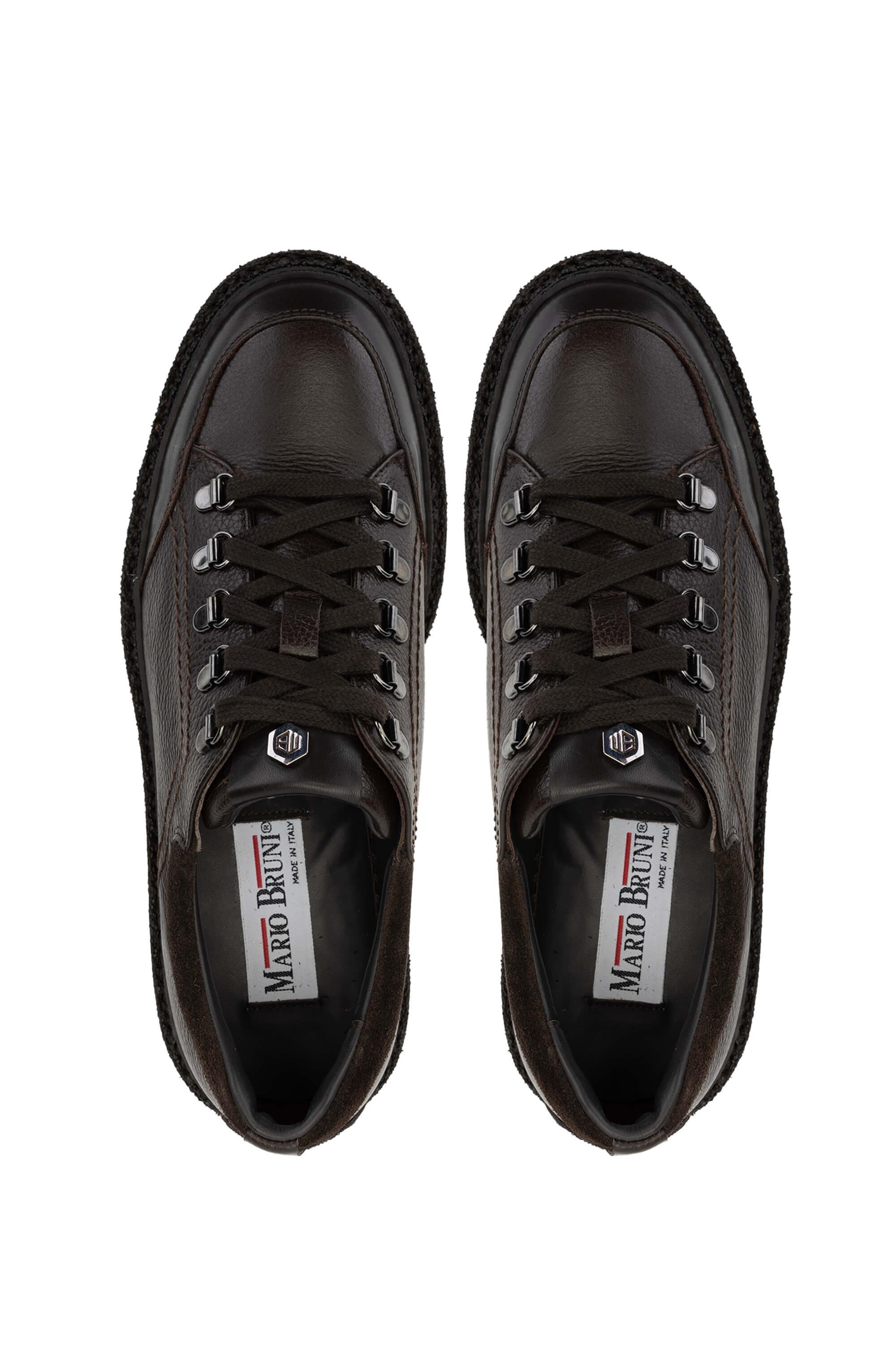 Mario Bruni Erkek Hakiki Deri Koyu Kahve Casual Ayakkabı