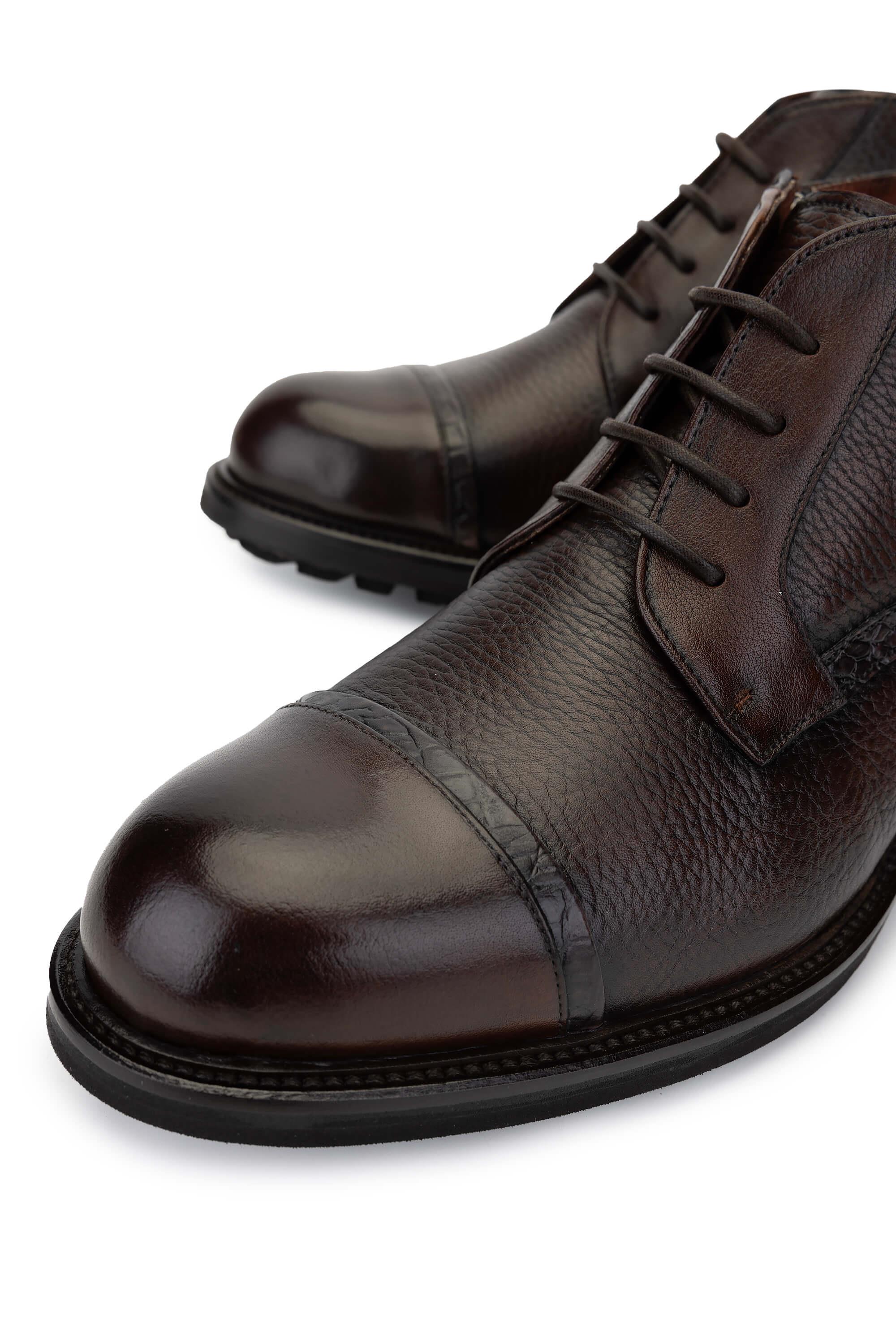 Mario Bruni Erkek Hakiki Deri Koyu Kahve Casual Bot