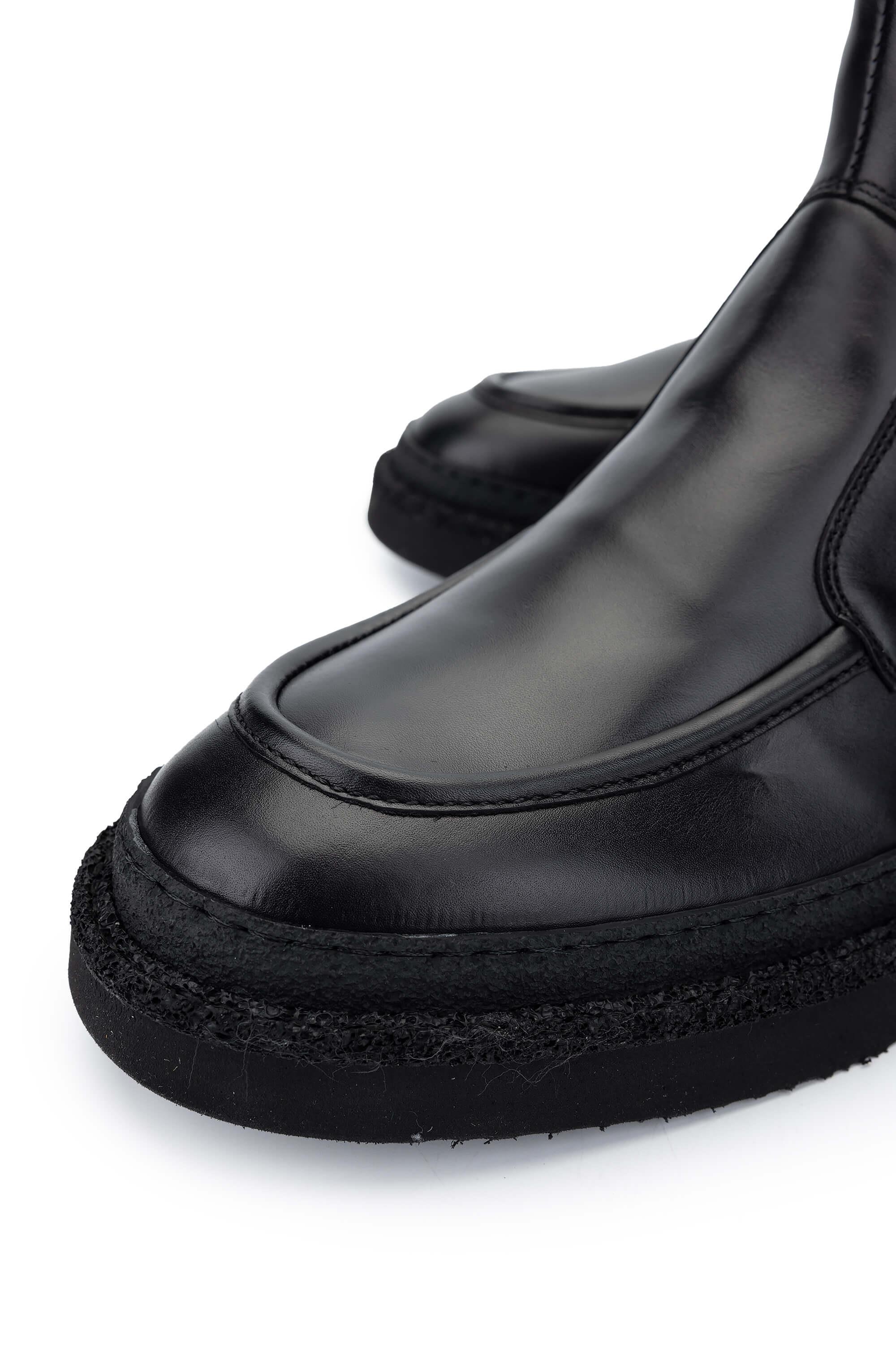 Mario Bruni Erkek Hakiki Deri Siyah Casual Bot