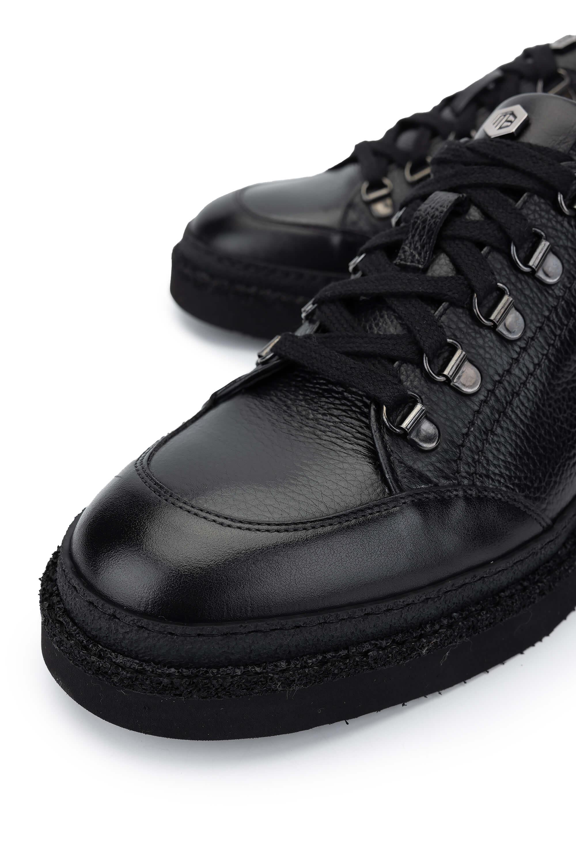 Mario Bruni Erkek Hakiki Deri Siyah Casual Ayakkabı