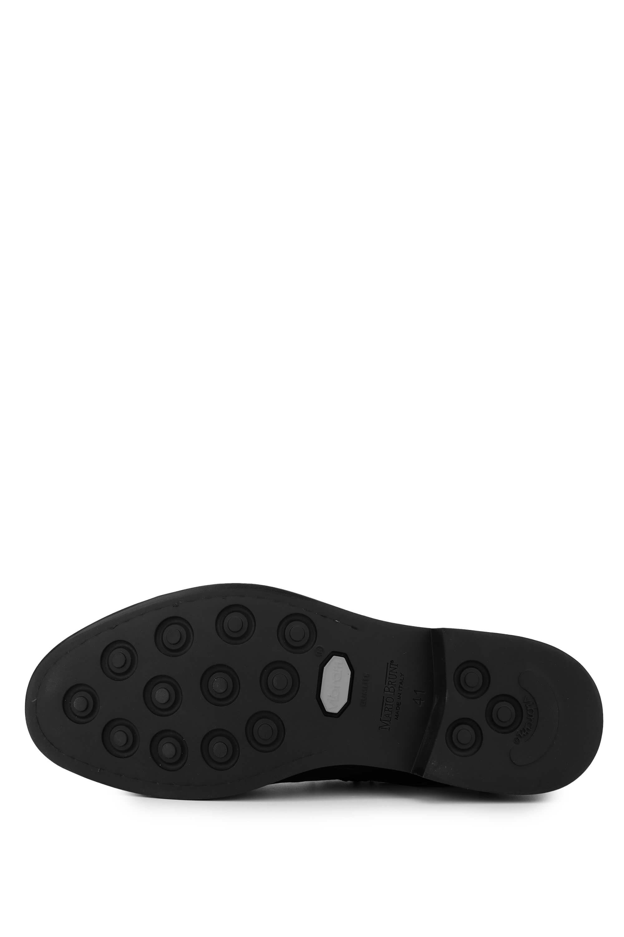 Mario Bruni Erkek Hakiki Deri Siyah Casual Bot