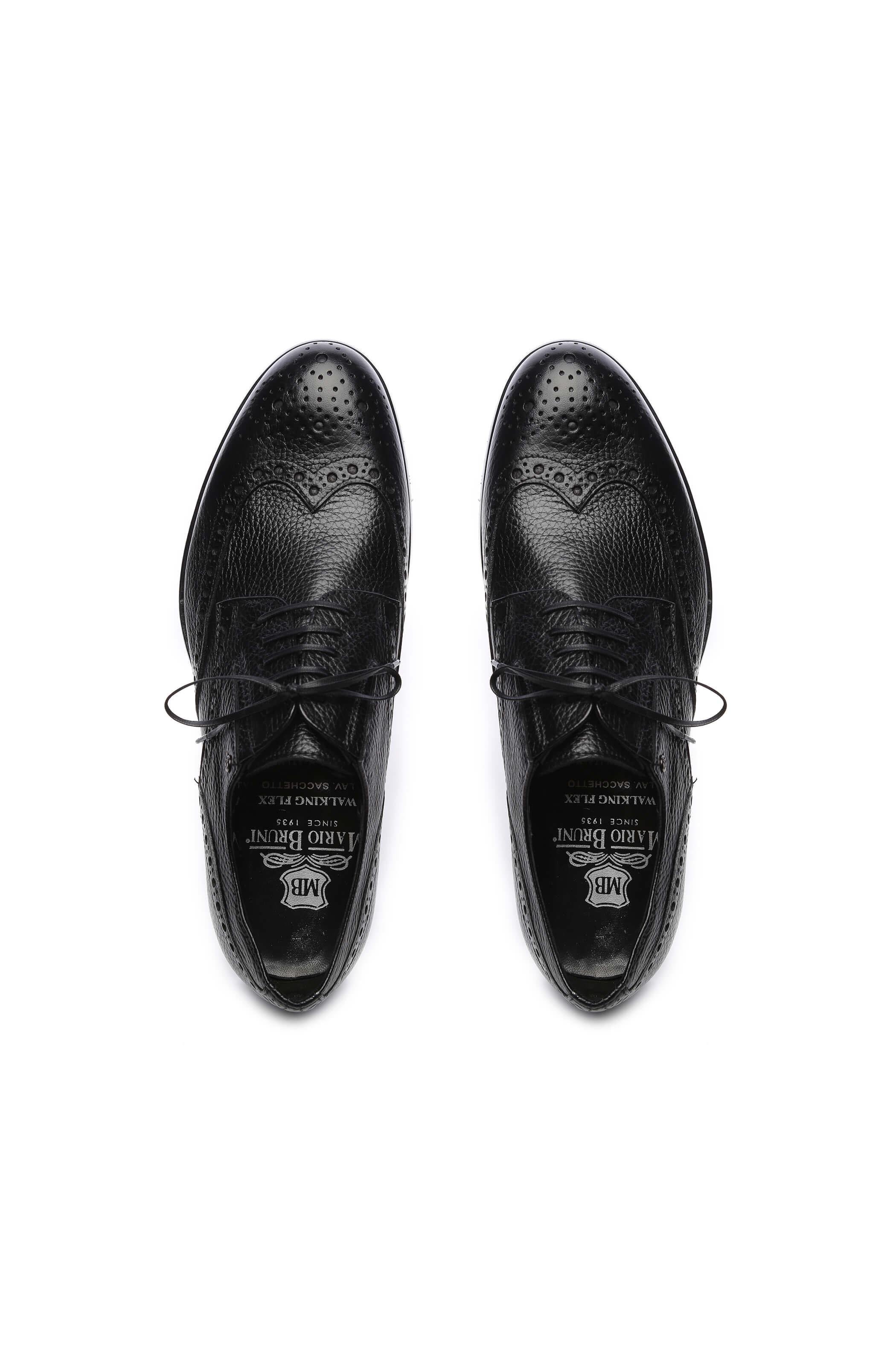 MARIO BRUNI Erkek Hakiki Deri Siyah Klasik Ayakkabı