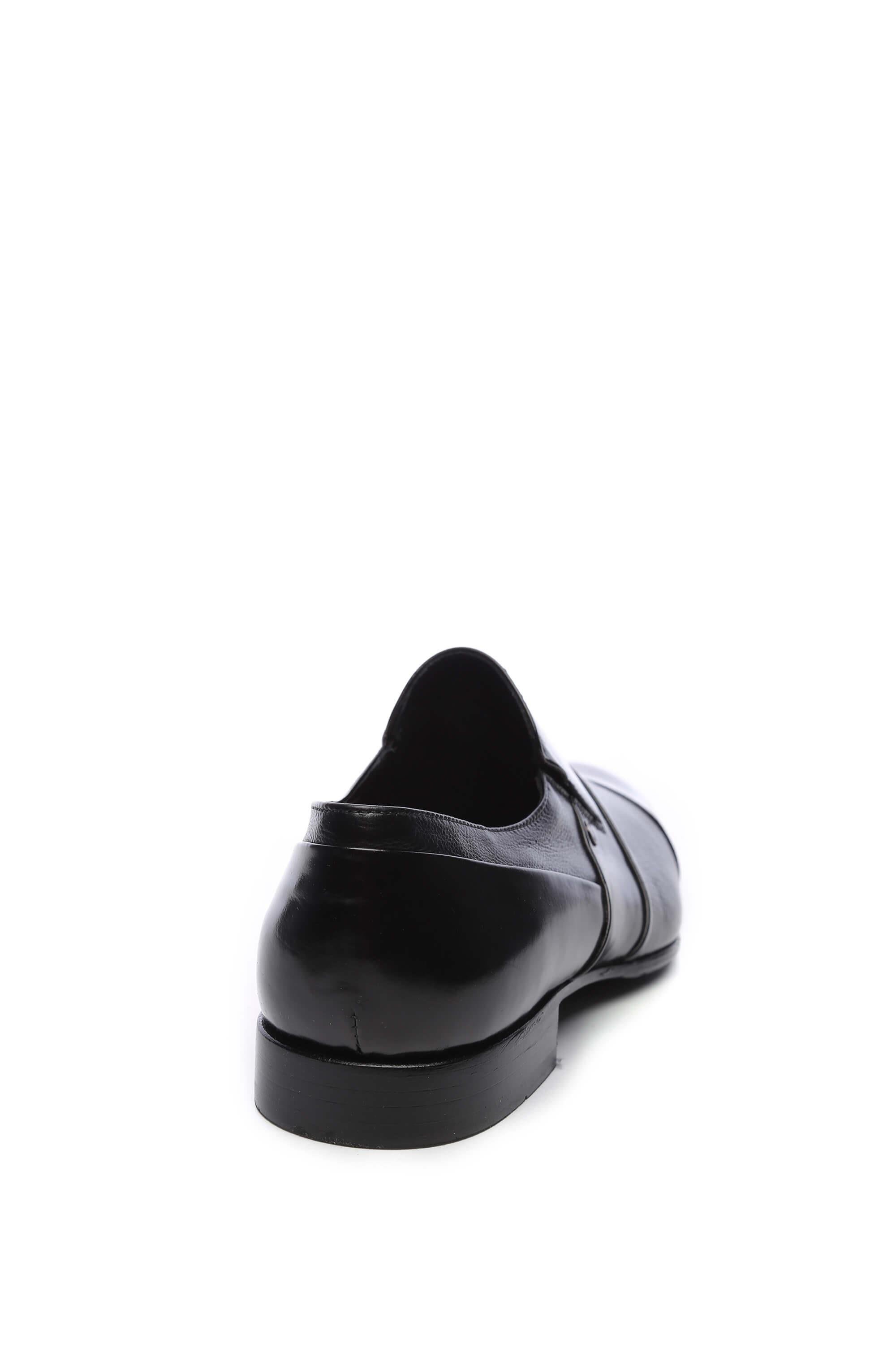 Mario Bruni Erkek Hakiki Deri Siyah Makosen Ayakkabı