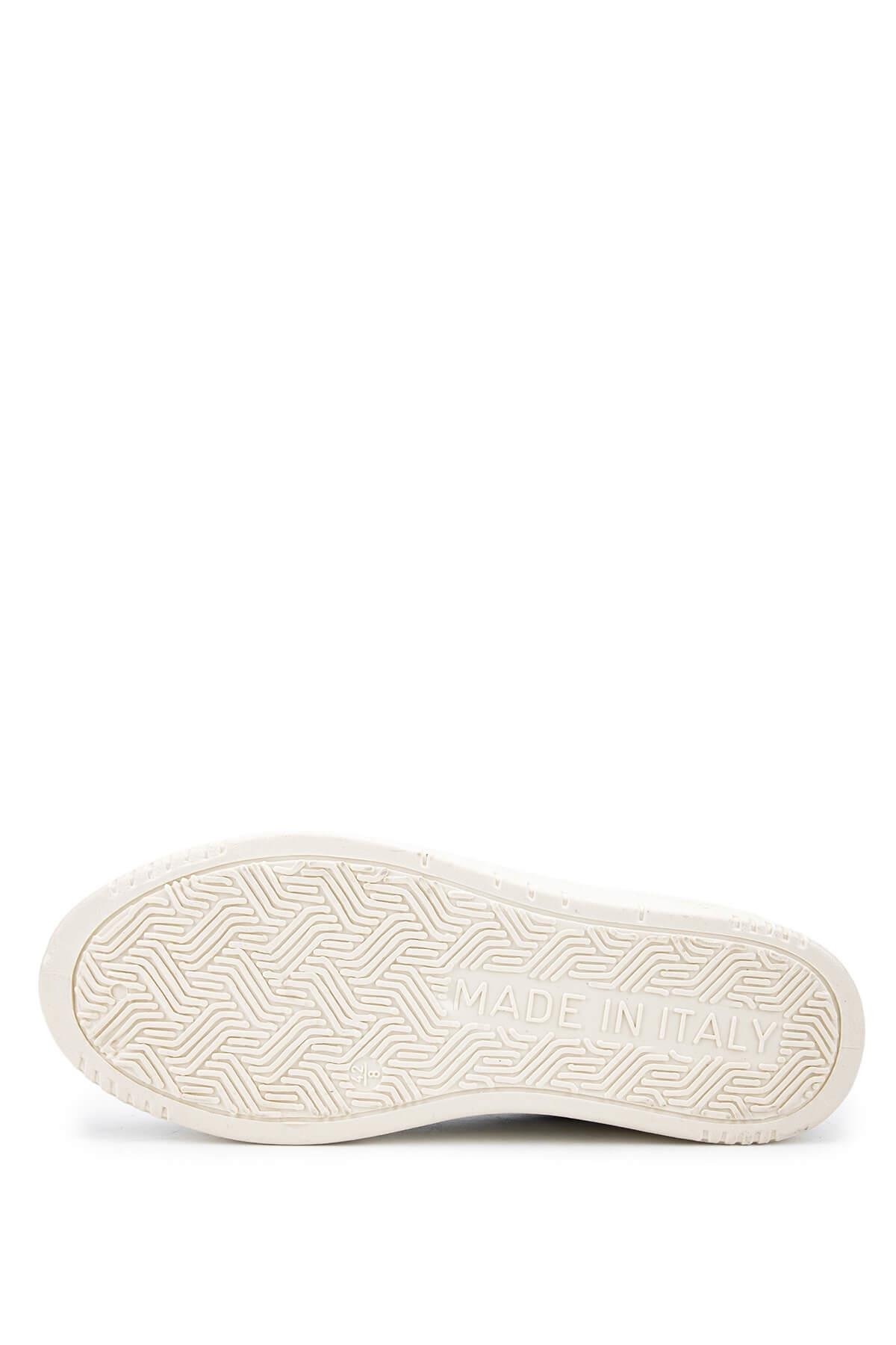 Mario Valentino Erkek Hakiki Deri Beyaz/Siyah Sneakers & Spor Ayakkabı