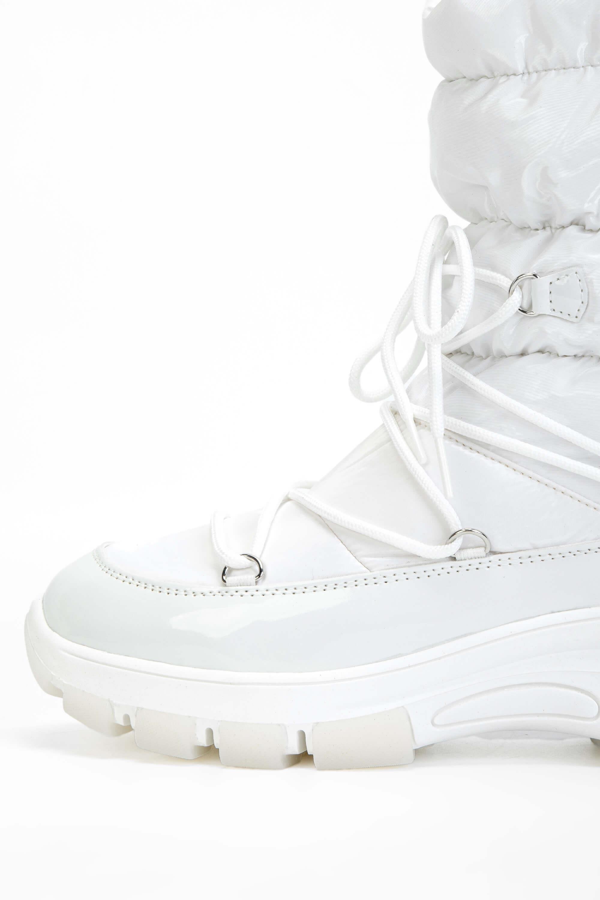 OTHREE Kadın Deri & Tekstil Beyaz Kar Botu