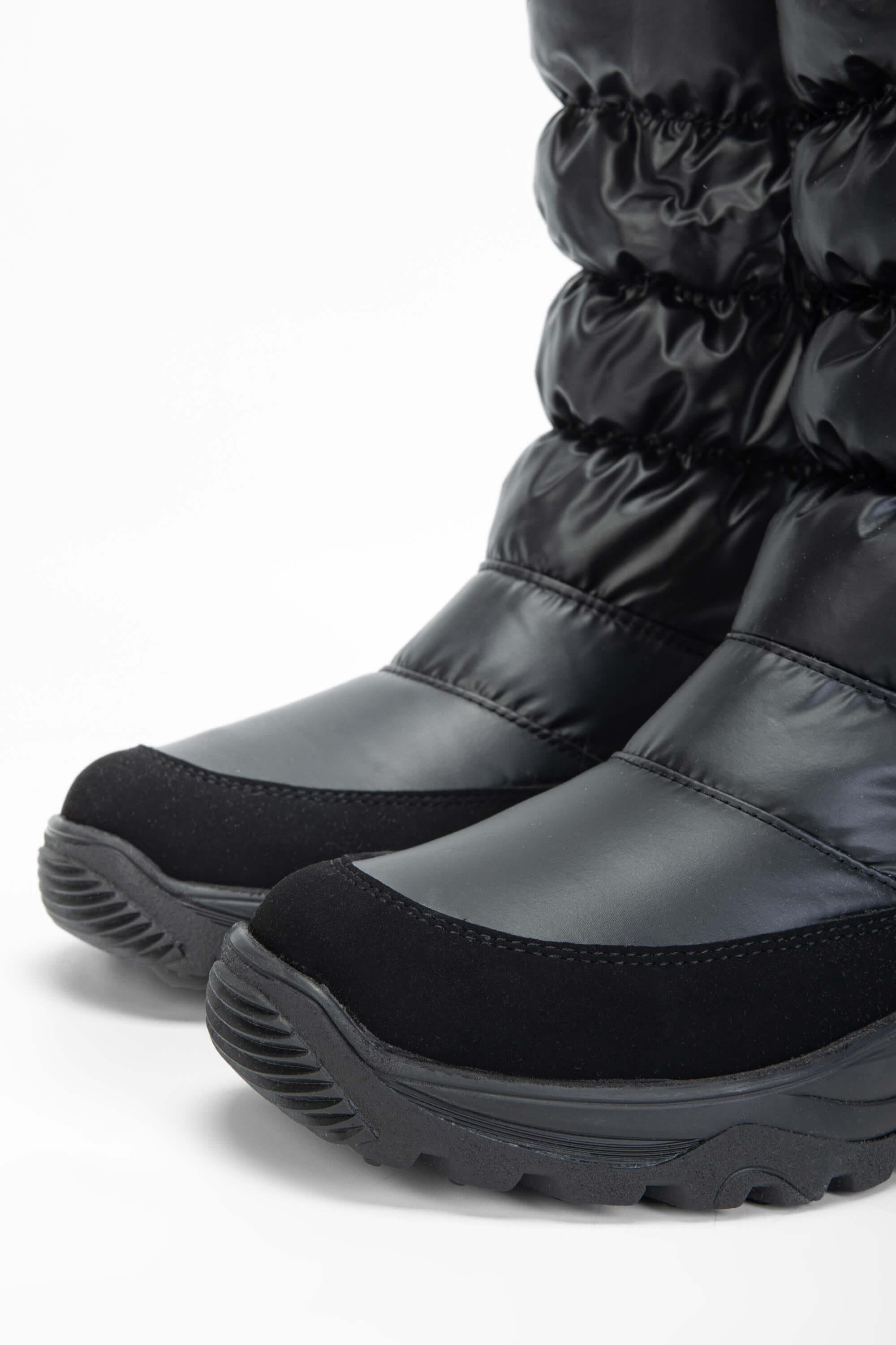 OTHREE Kadın Deri & Tekstil Siyah Kar Botu