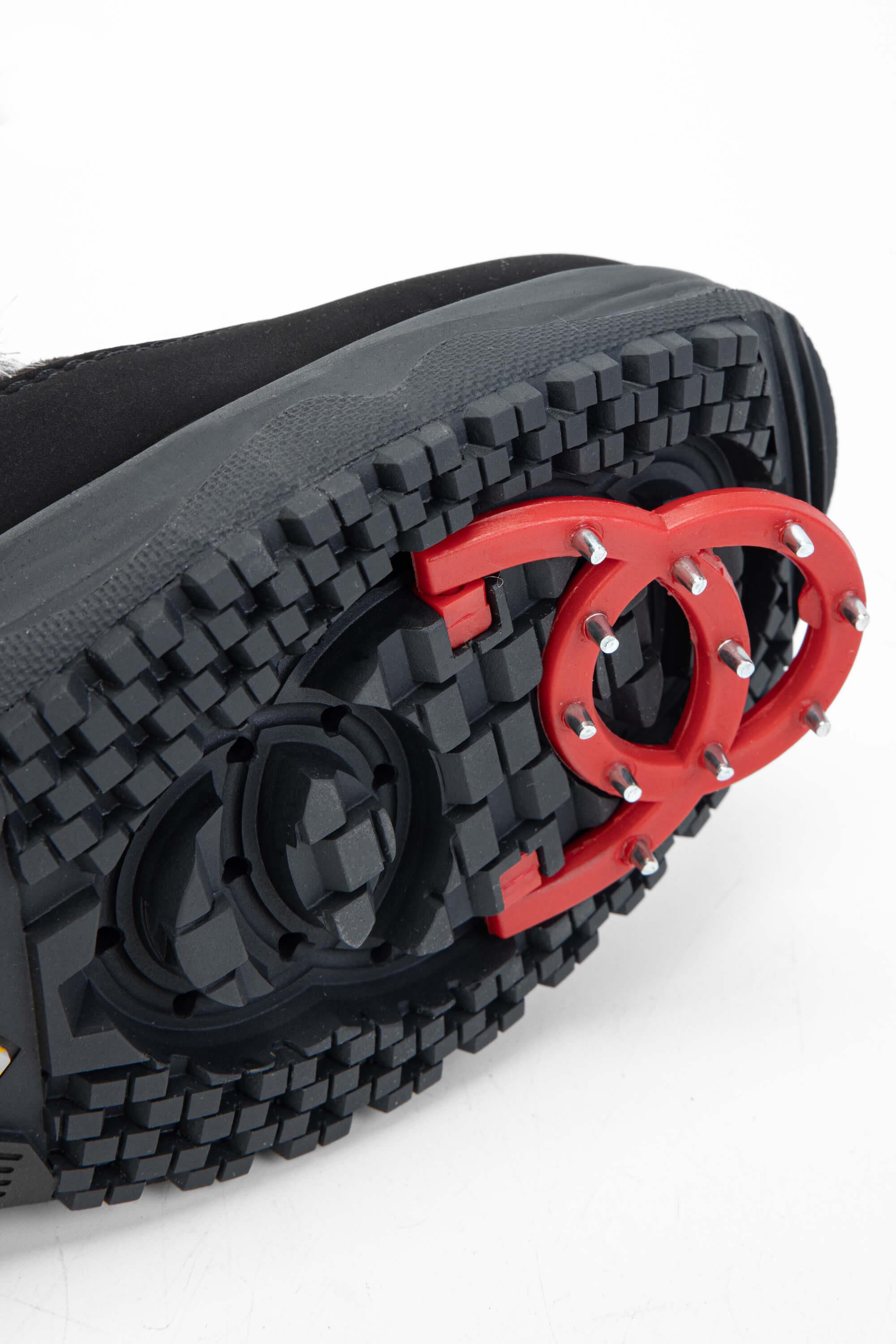 OTHREE Kadın Deri & Tekstil Siyah Kar Botu