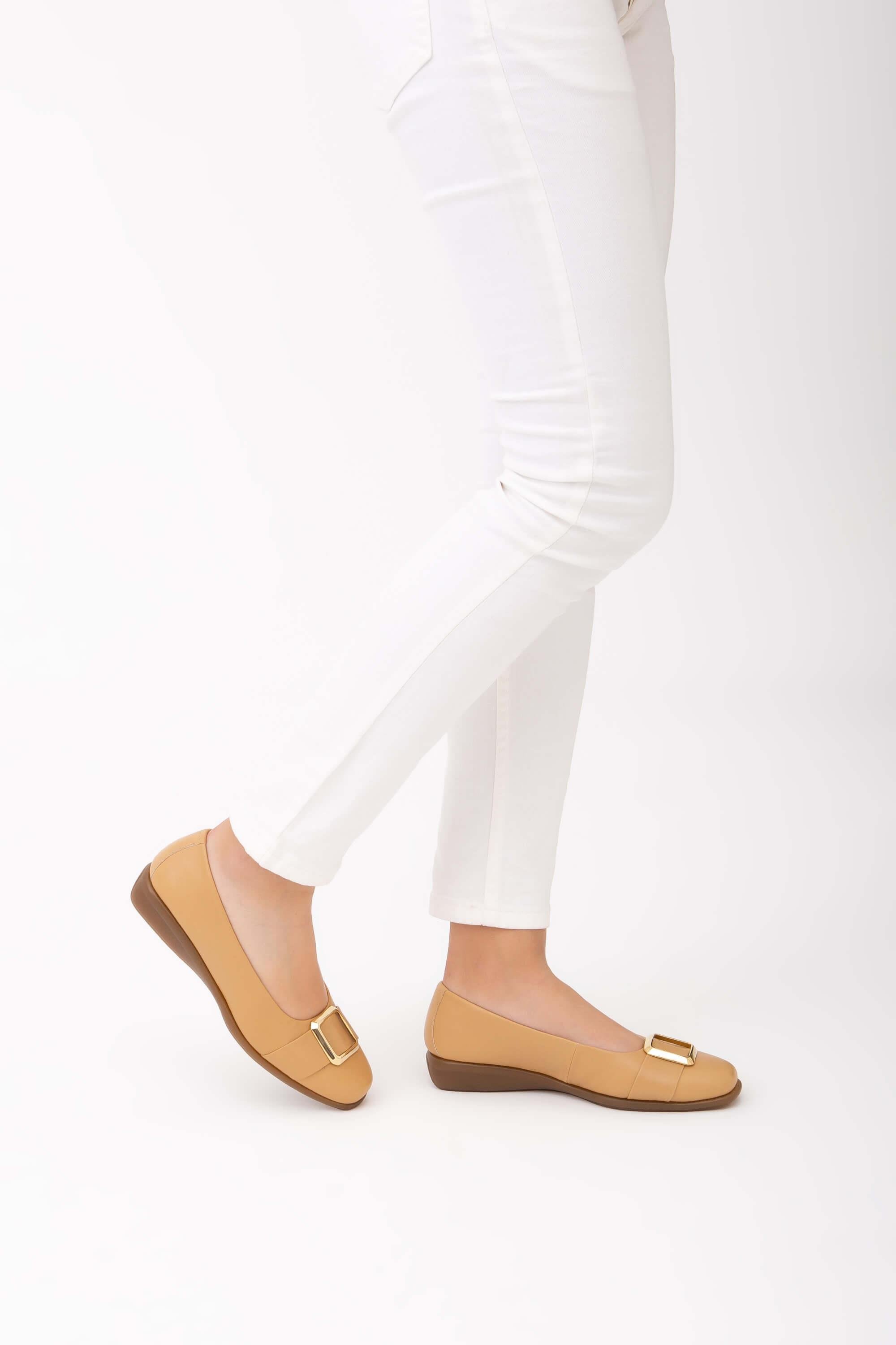 Relax Anatomic Kadın Hakiki Deri Bej Comfort Ayakkabı