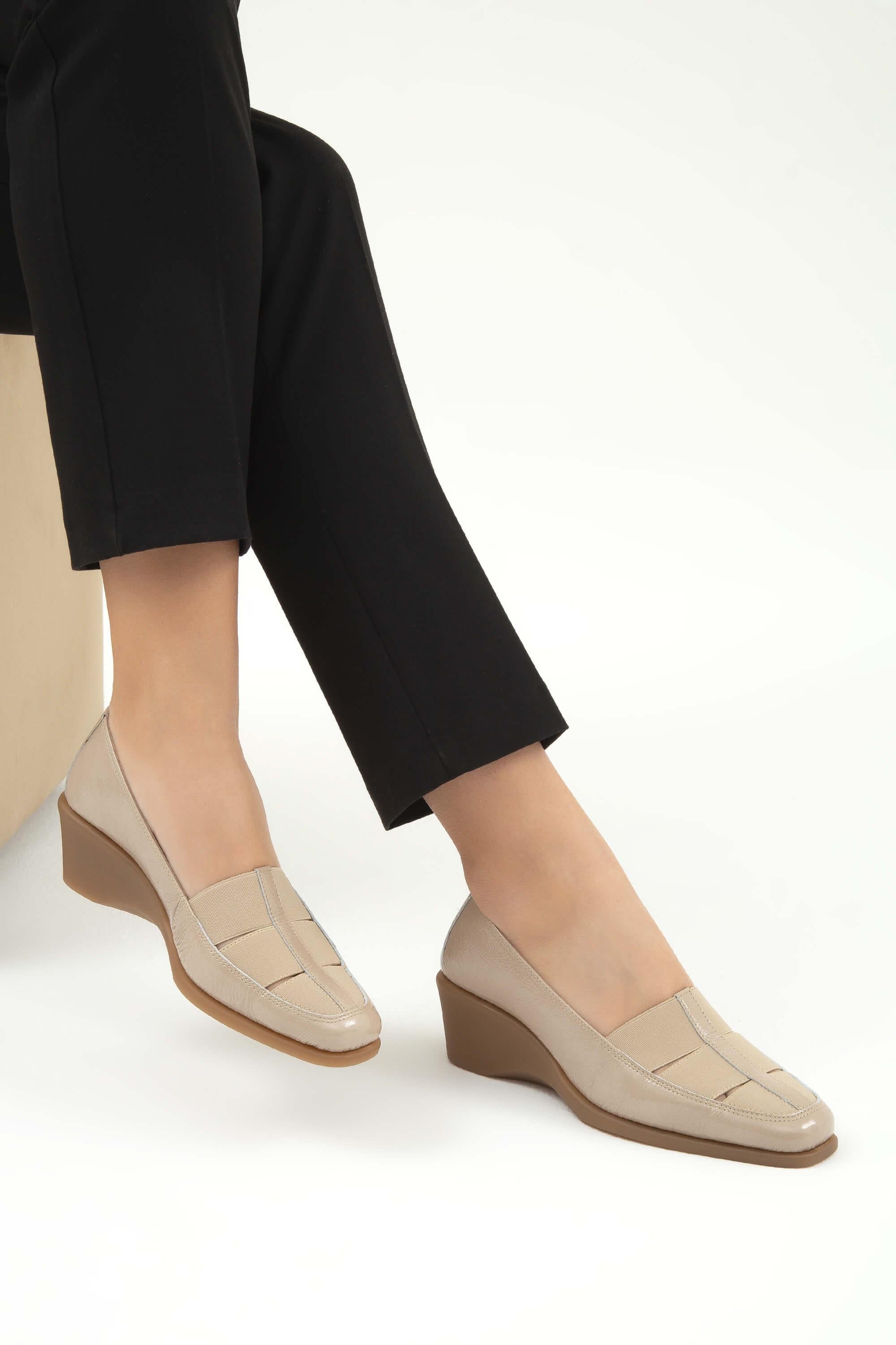 Relax Anatomic Kadın Hakiki Deri Bej Comfort Ayakkabı