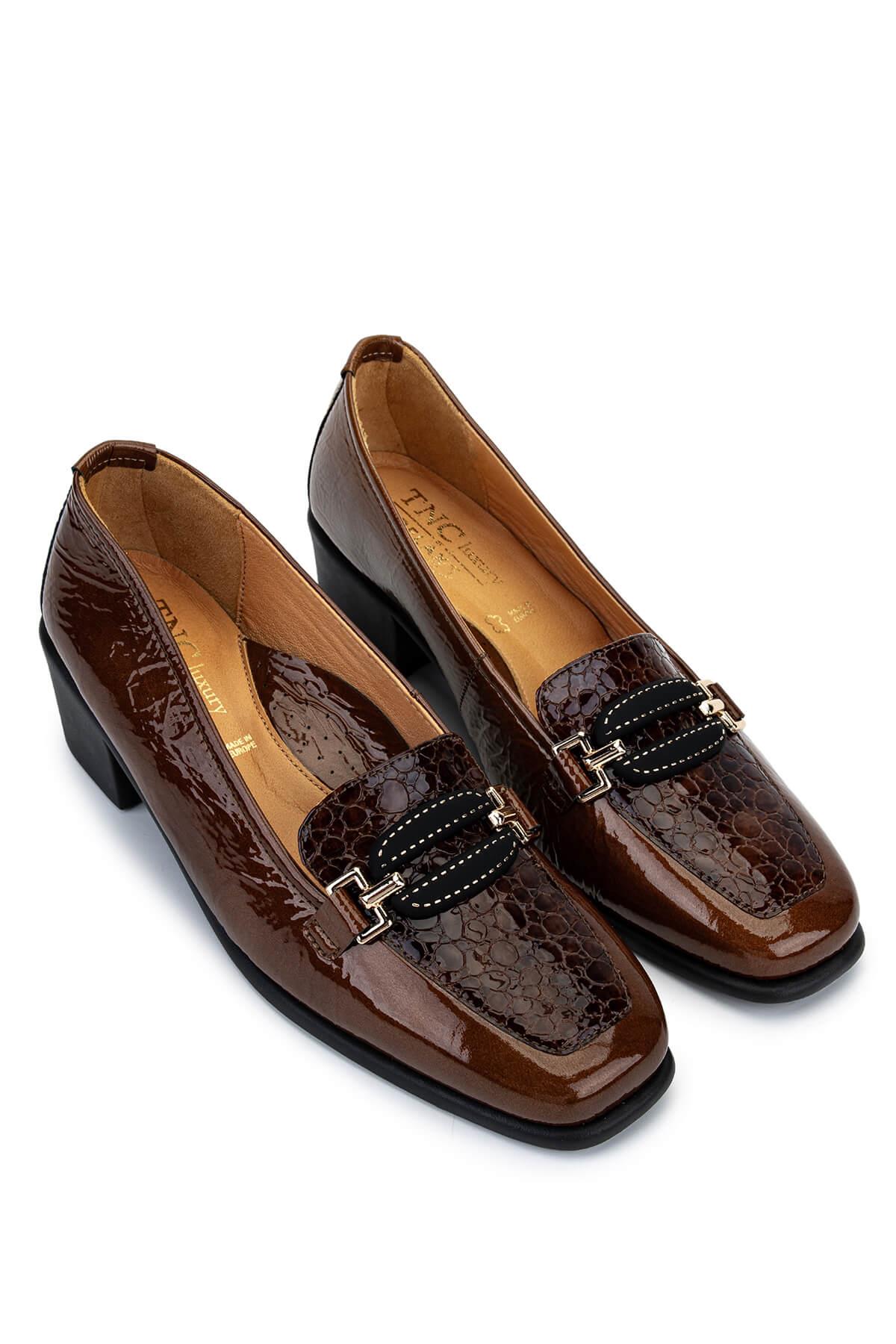 Relax Anatomic Kadın Hakiki Deri Kahverengi Metalik Comfort Ayakkabı