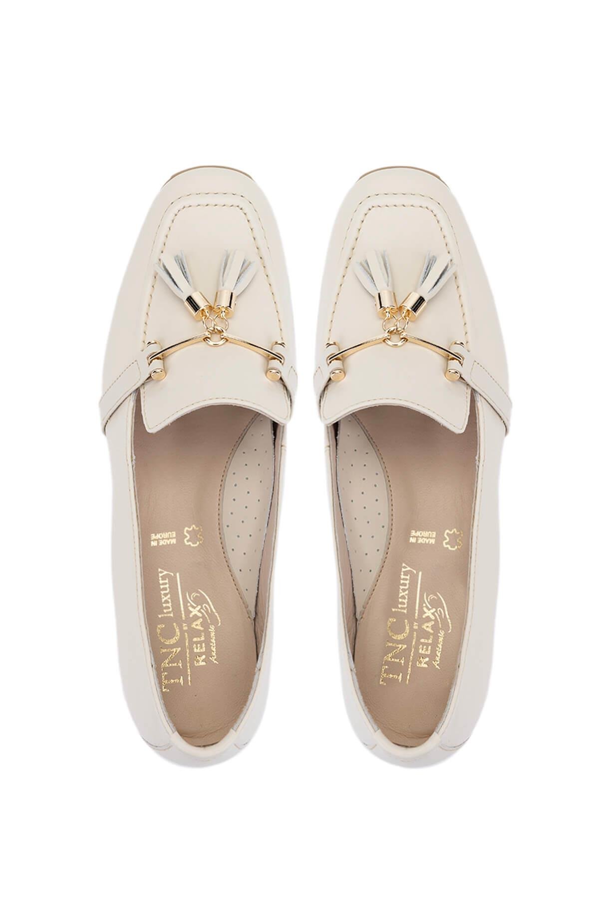 Relax Anatomic Kadın Hakiki Deri Krem Comfort Ayakkabı