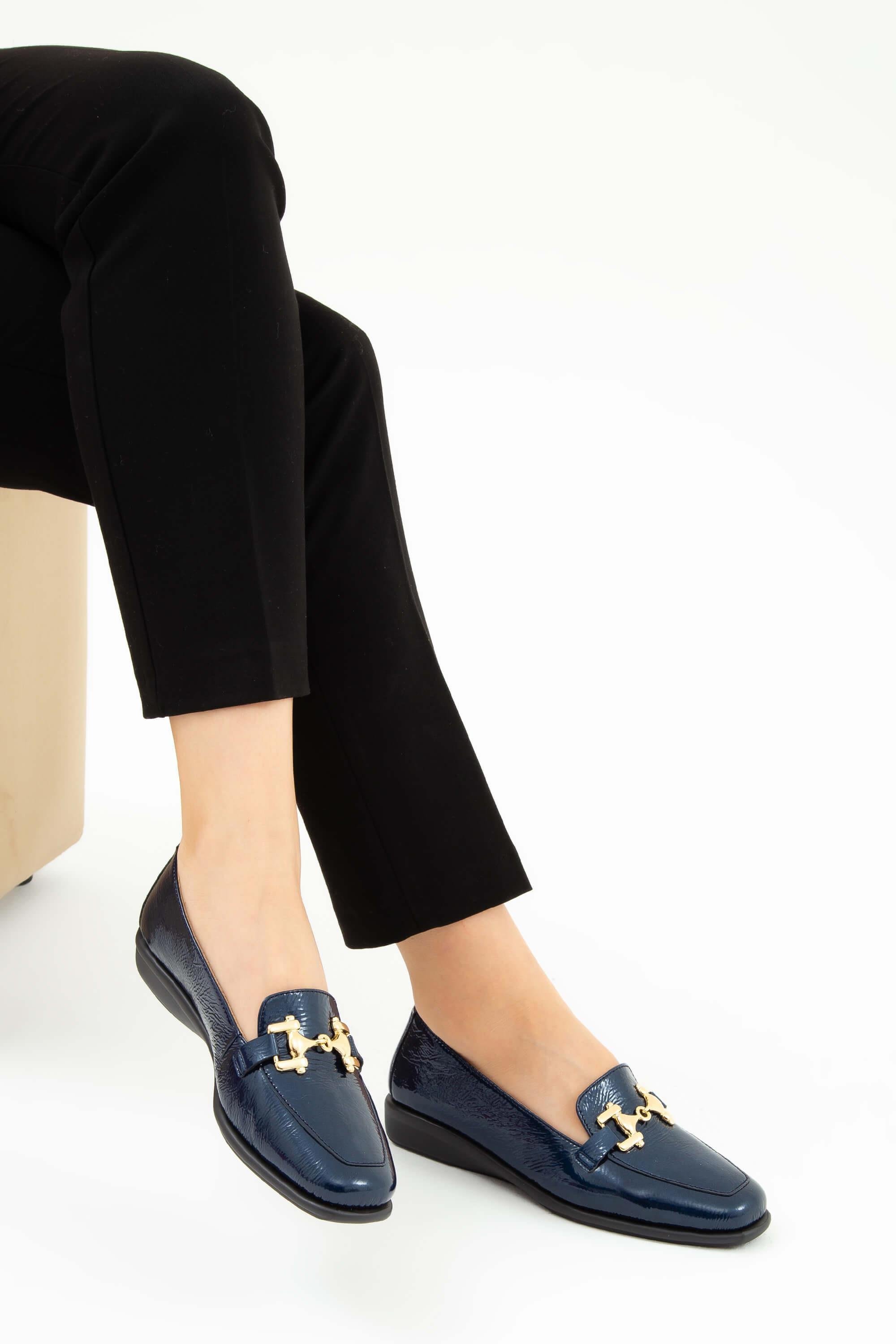 Relax Anatomic Kadın Hakiki Deri Mavi Comfort Ayakkabı