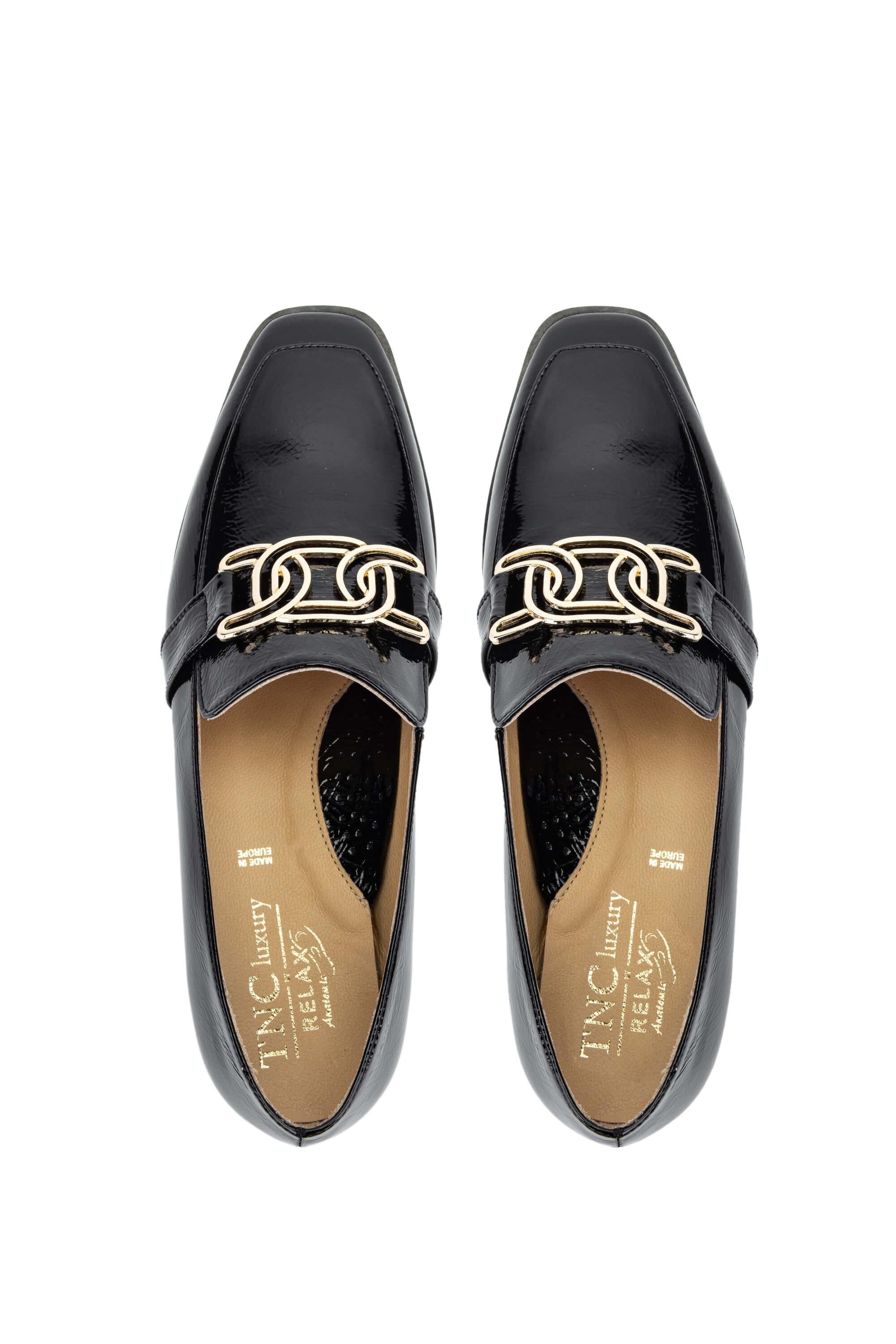 Relax Anatomic Kadın Hakiki Deri Siyah Rugan Comfort Ayakkabı