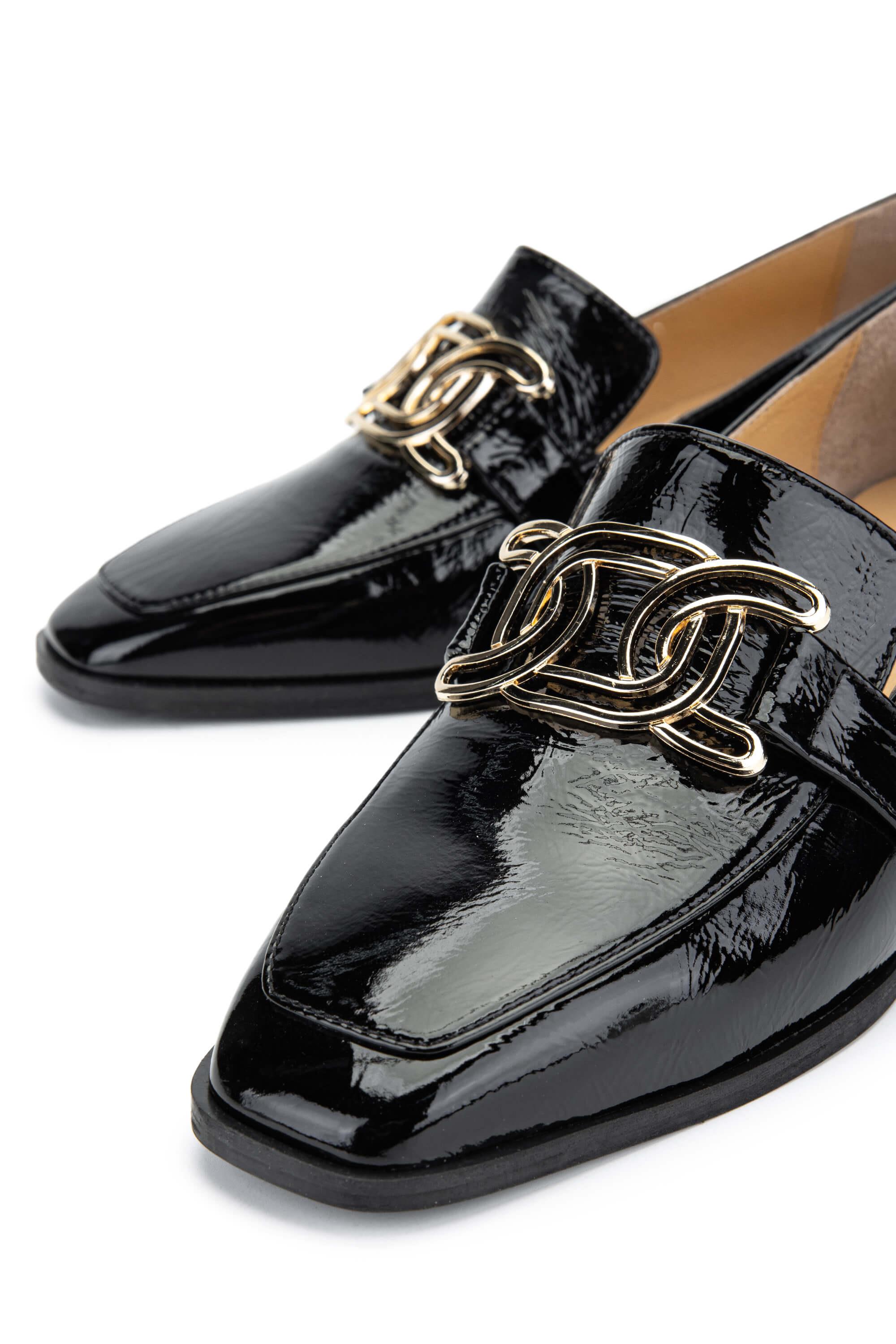 Relax Anatomic Kadın Hakiki Deri Siyah Rugan Comfort Ayakkabı