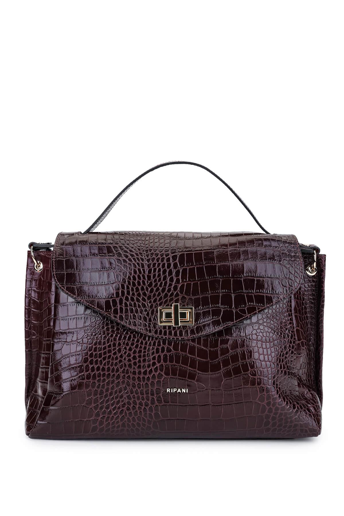Ripani Kadın Hakiki Deri Bordo Omuz Çanta