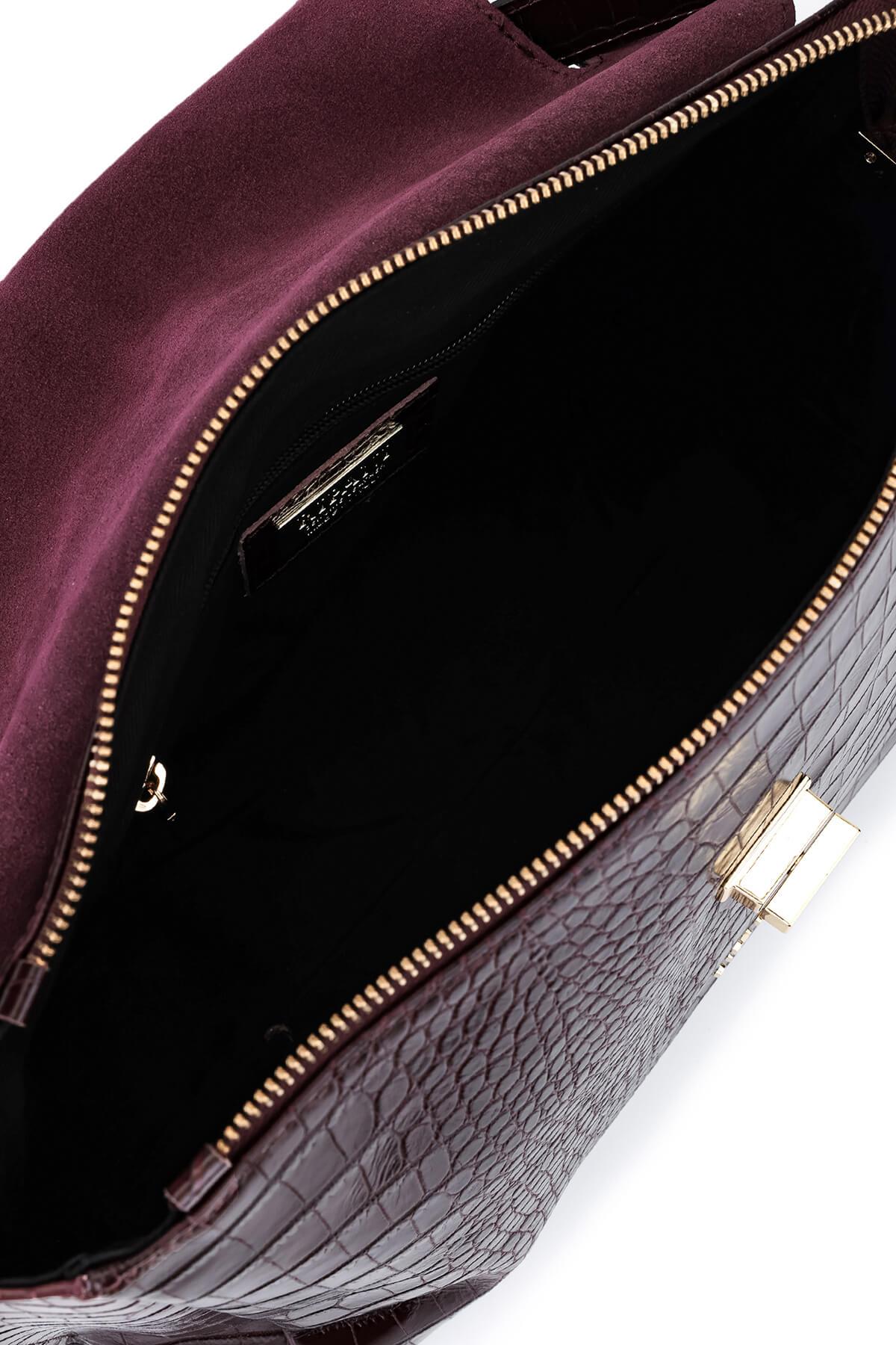 Ripani Kadın Hakiki Deri Bordo Omuz Çanta