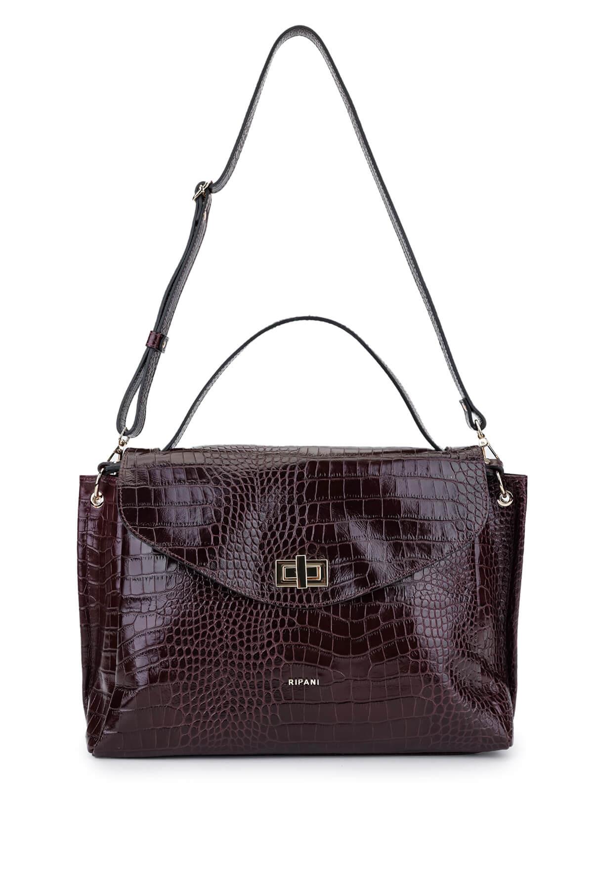 Ripani Kadın Hakiki Deri Bordo Omuz Çanta