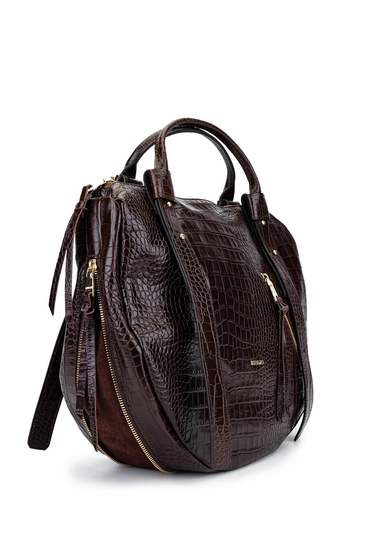 Ripani Kadın Hakiki Deri Kahverengi Omuz Çanta