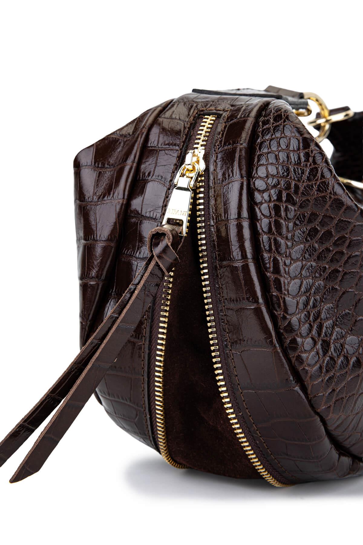 Ripani Kadın Hakiki Deri Kahverengi Omuz Çanta