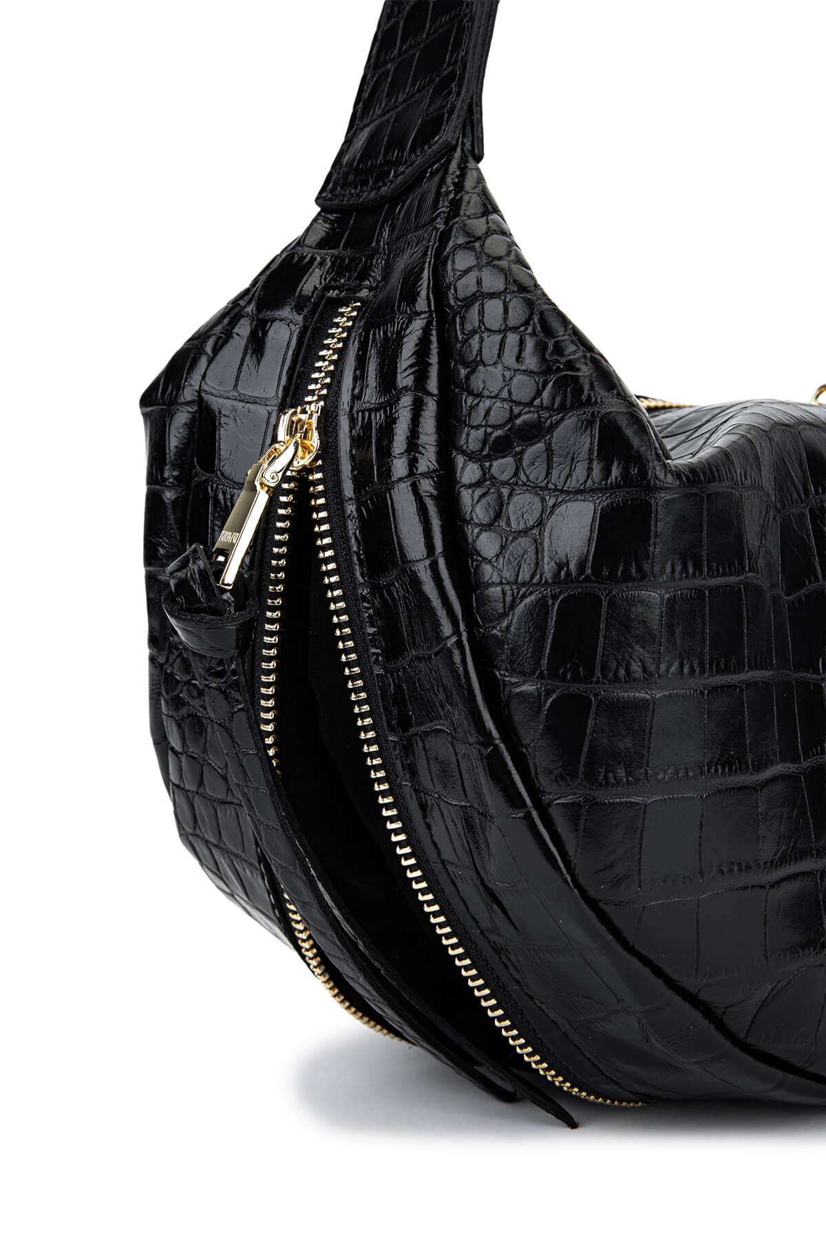 Ripani Kadın Hakiki Deri Siyah Omuz Çanta