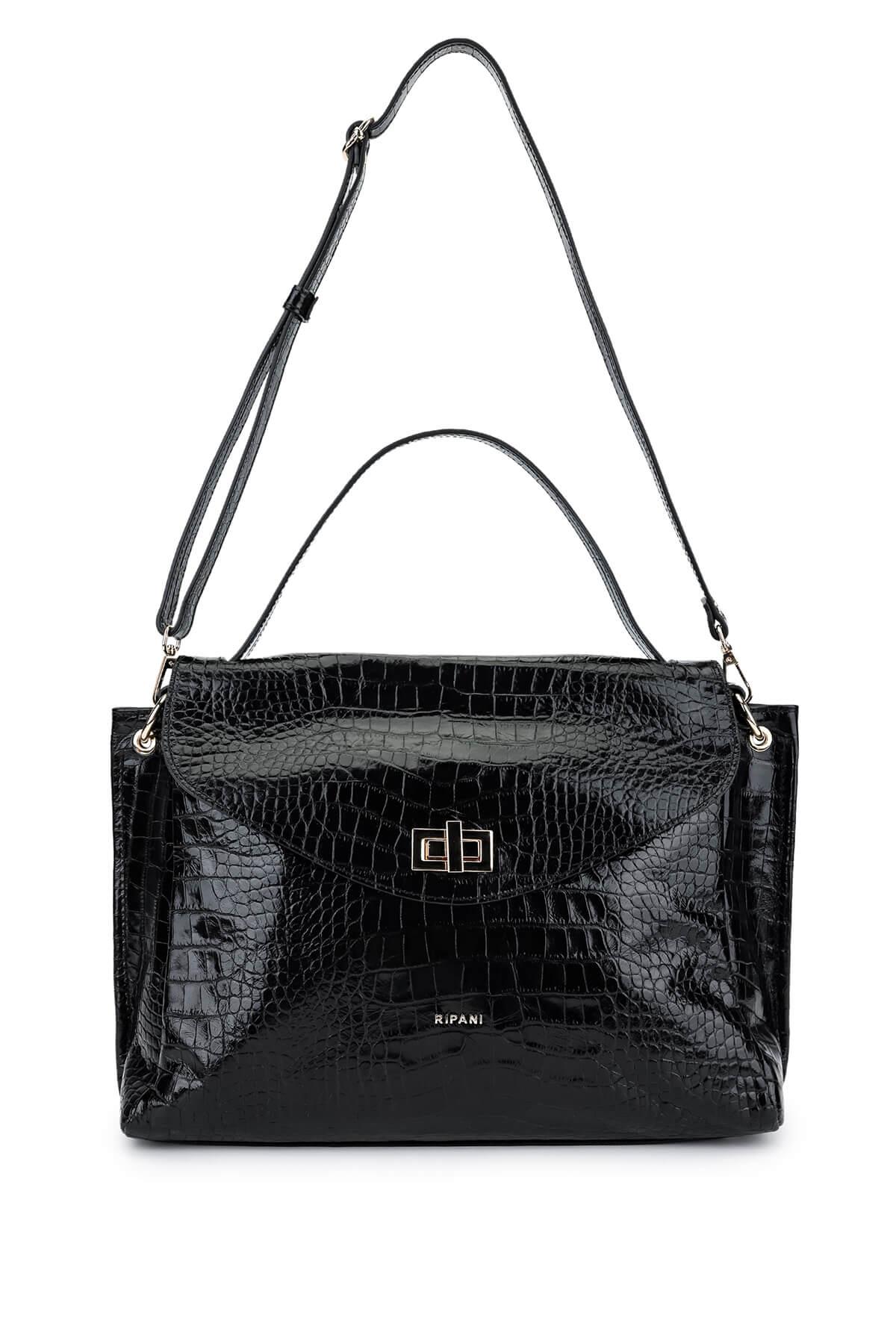 Ripani Kadın Hakiki Deri Siyah Omuz Çanta