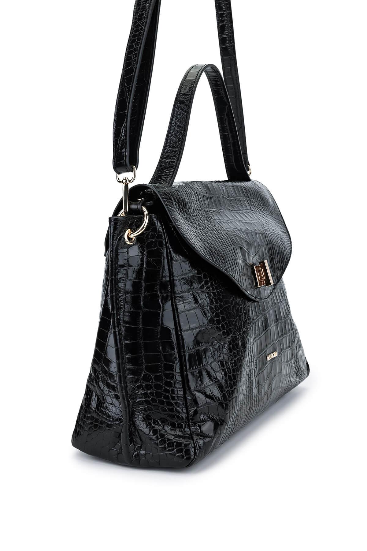 Ripani Kadın Hakiki Deri Siyah Omuz Çanta