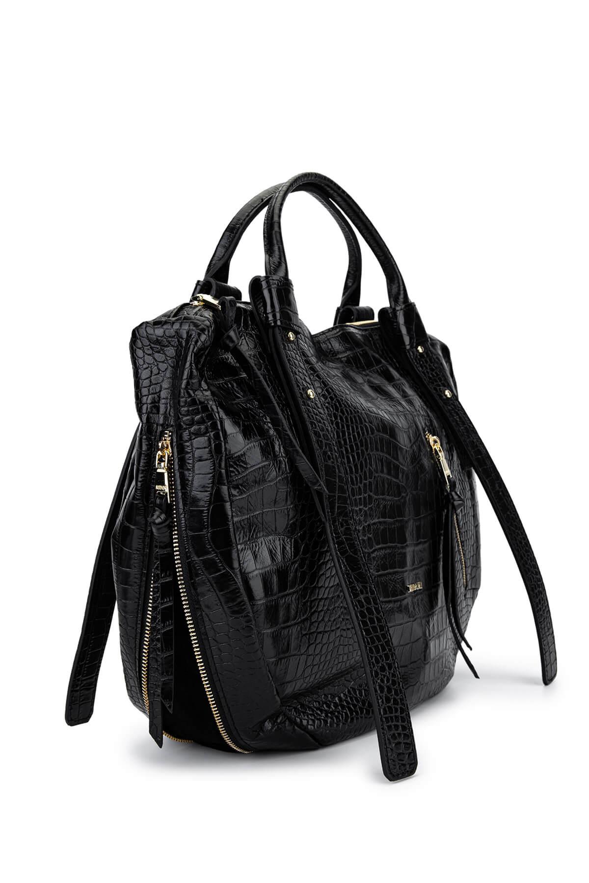 Ripani Kadın Hakiki Deri Siyah Omuz Çanta