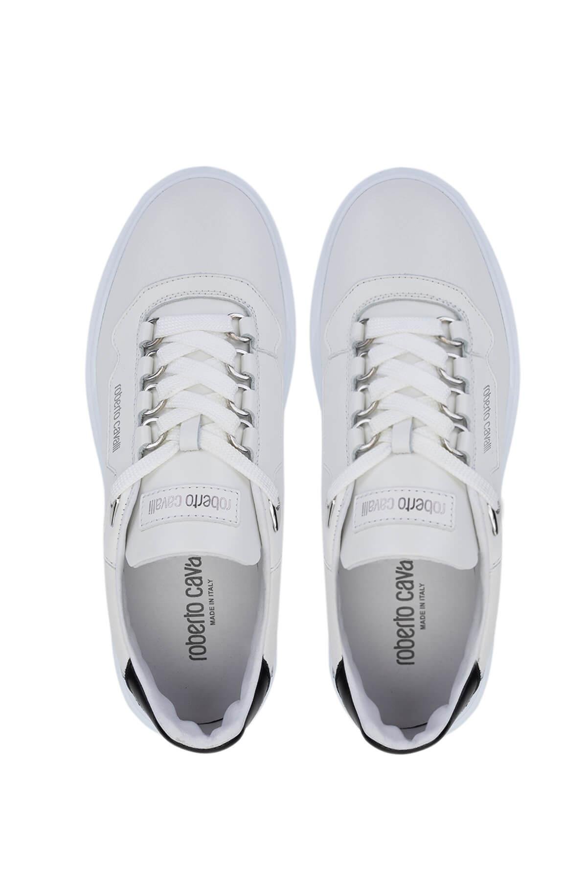 Roberto Cavalli Erkek Hakiki Deri Beyaz Sneakers & Spor Ayakkabı