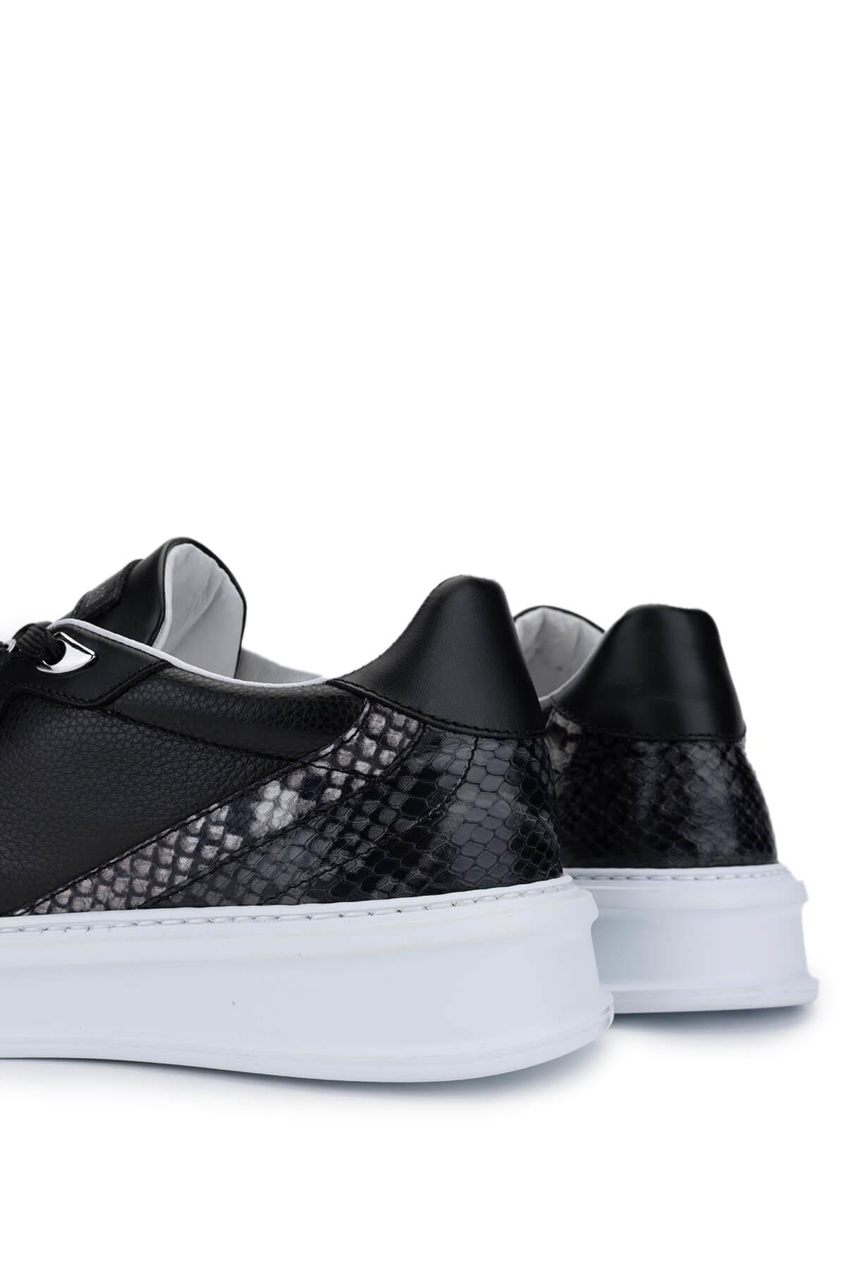 Roberto Cavalli Erkek Hakiki Deri Siyah Sneakers & Spor Ayakkabı