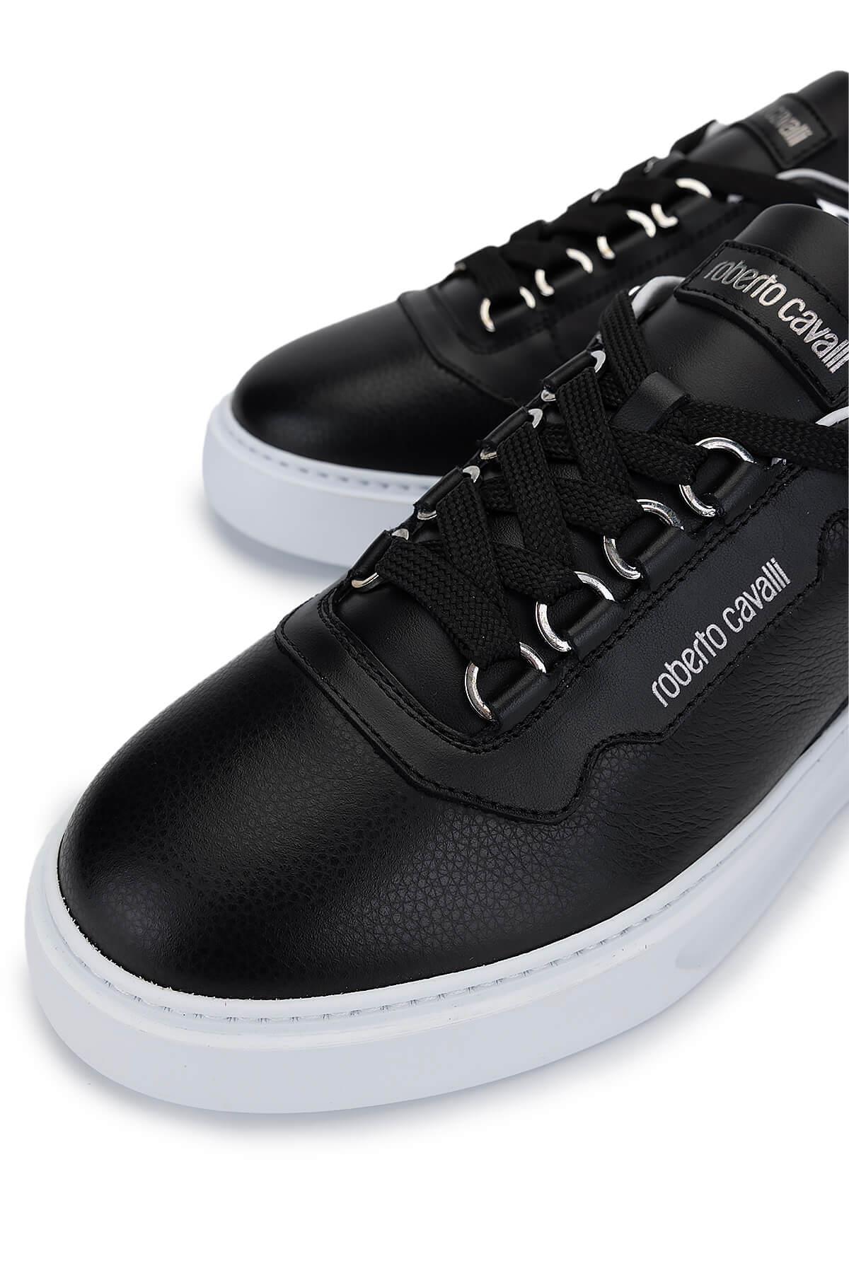 Roberto Cavalli Erkek Hakiki Deri Siyah Sneakers & Spor Ayakkabı