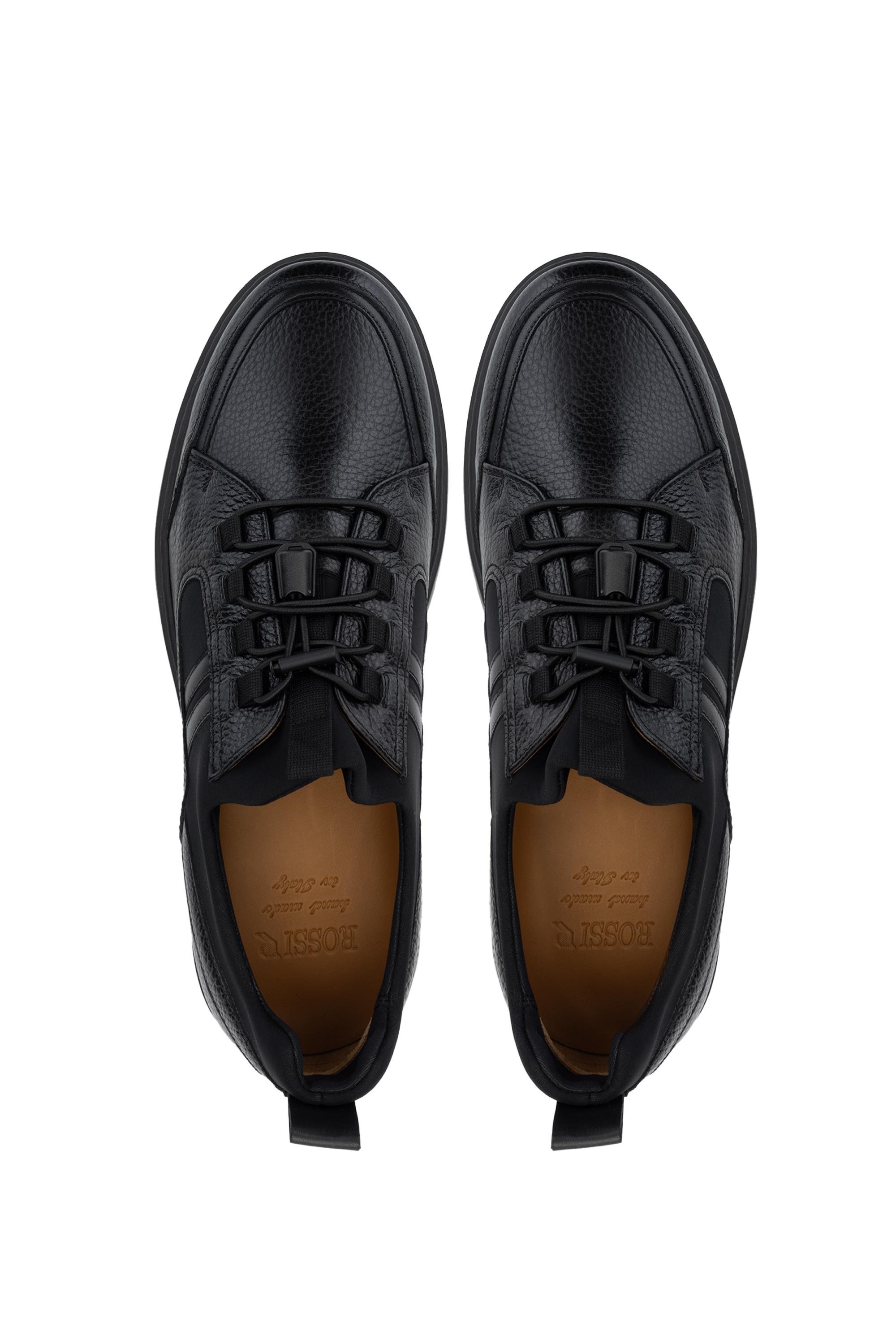 ROSSI Erkek Deri & Tekstil Siyah Casual Ayakkabı